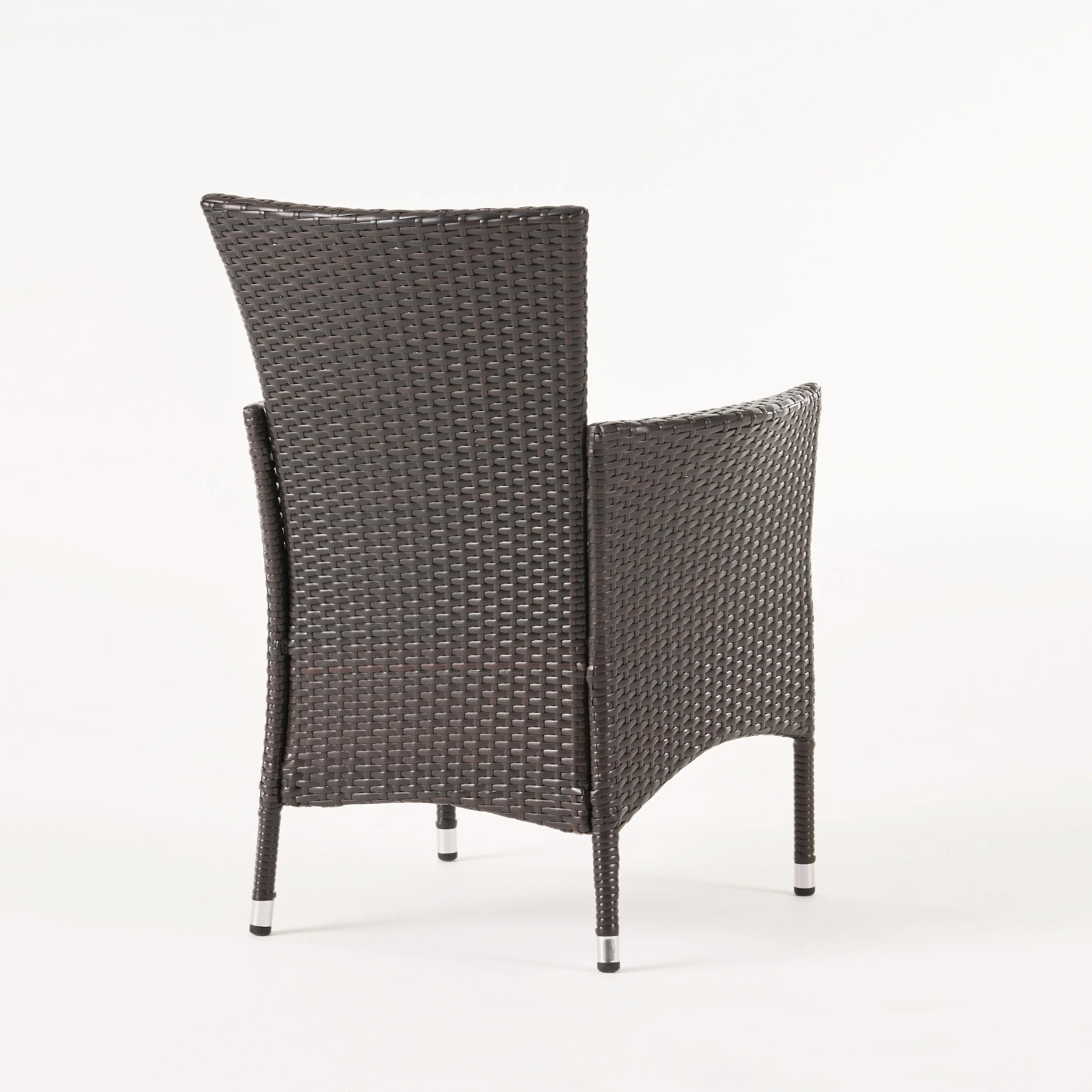 Clementine Outdoor 3pc Multibrown Wicker Bistro Set - furnishings
