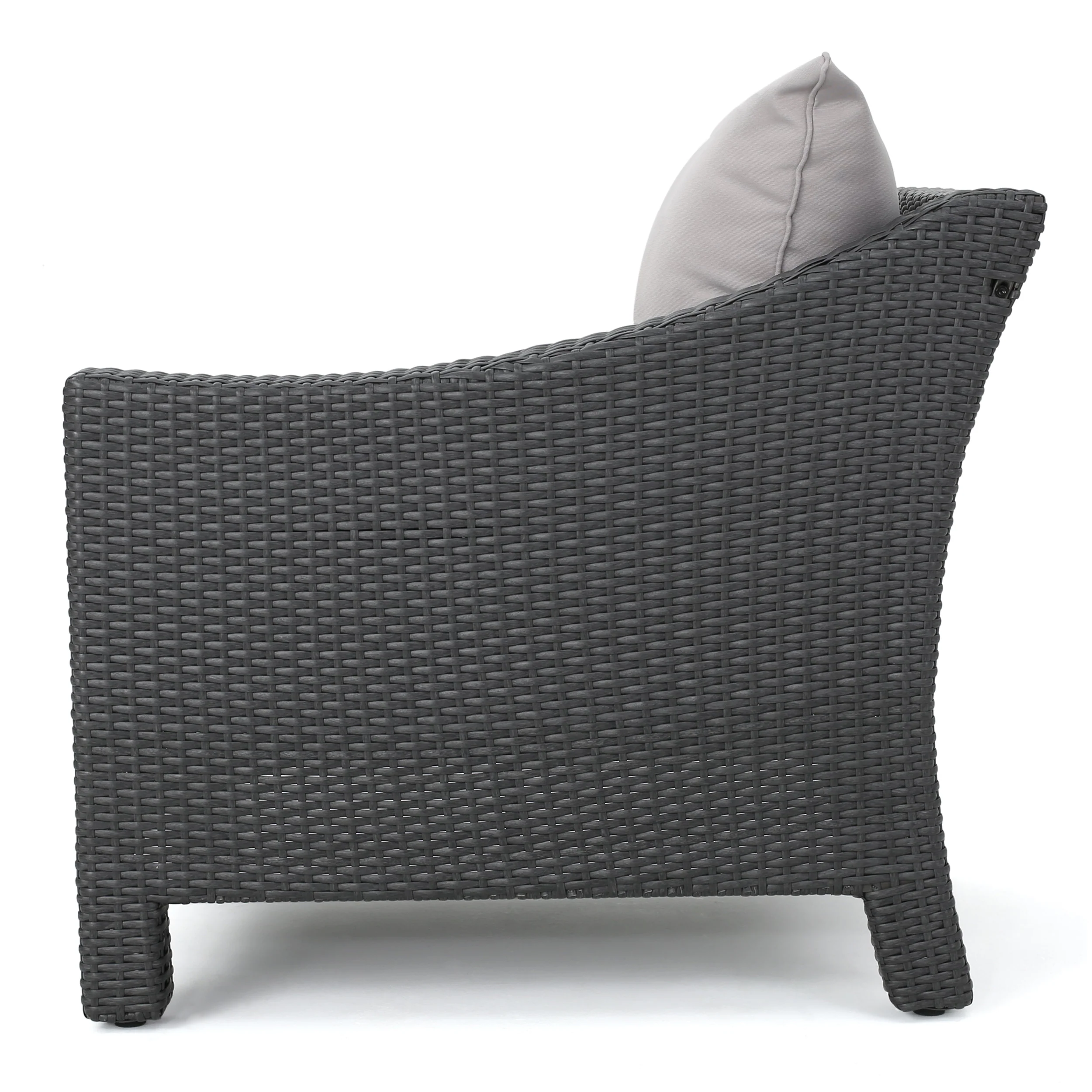 Caspian 6pc Outdoor Wicker V-shaped Sectional Sofa Set w/ Cushions - furnishings
