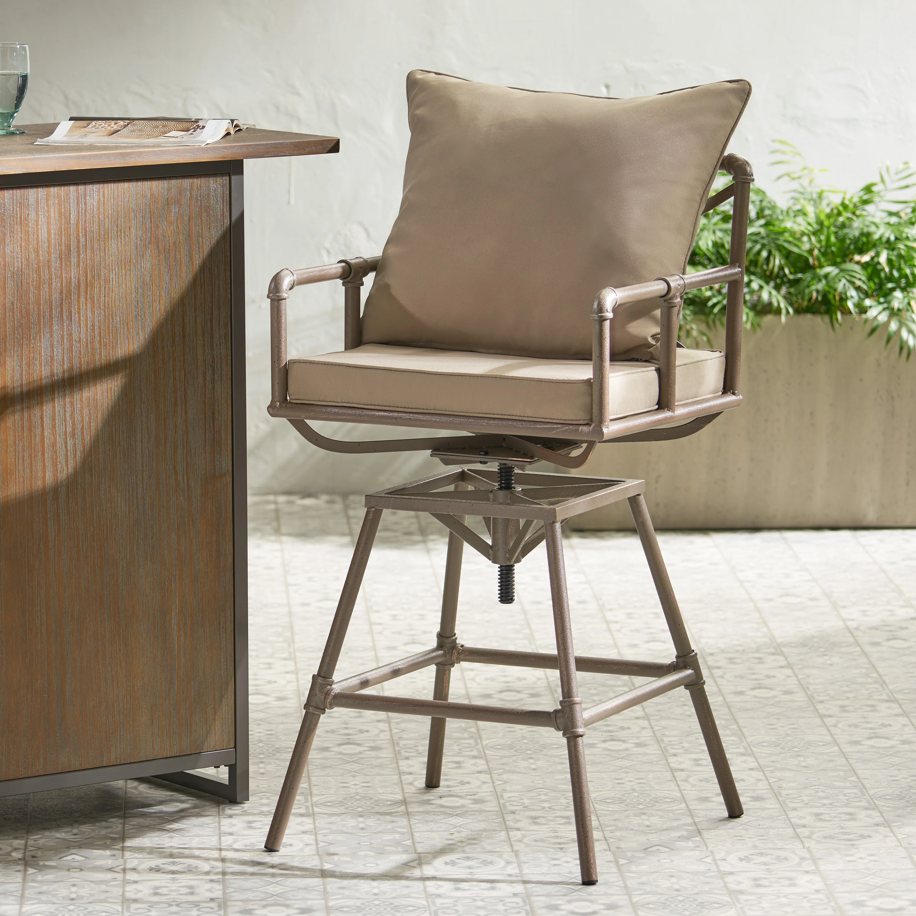 Tallahassee Outdoor Adjustable Barstool - furnishings