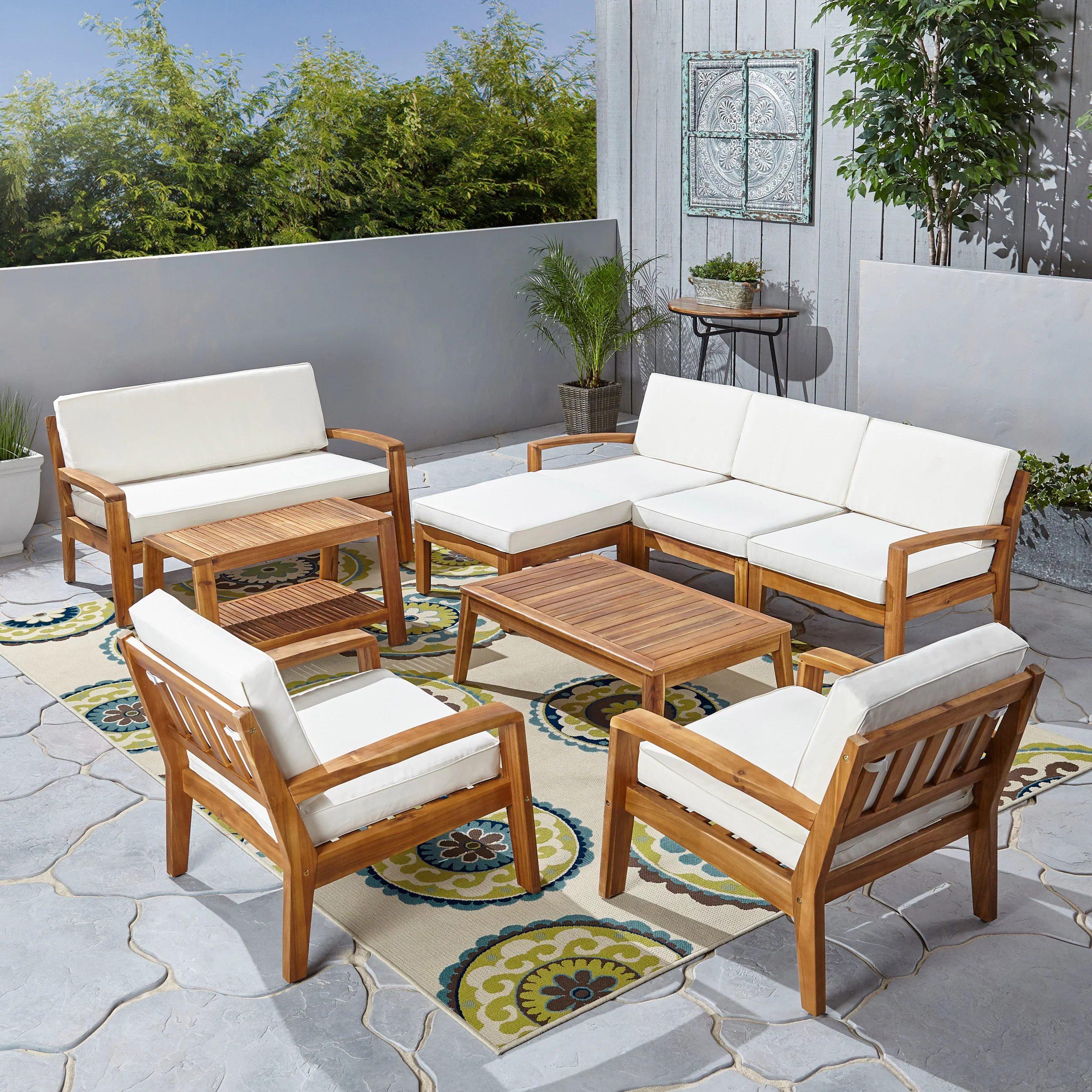 Parma 7-Seater Sectional Sofa Set For Patio with Loveseat - furnishings