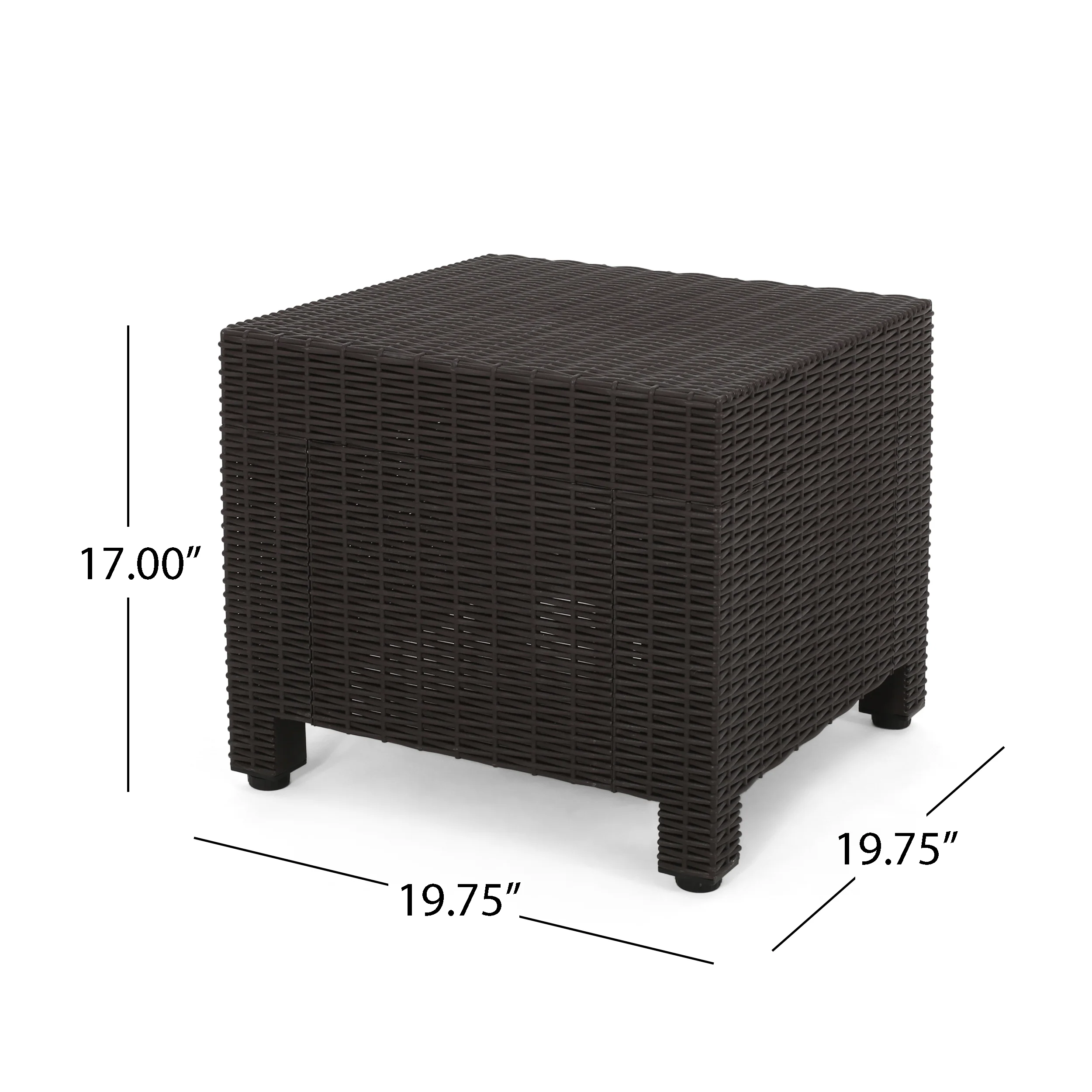 Riley Outdoor Wicker Print Side Table - furnishings