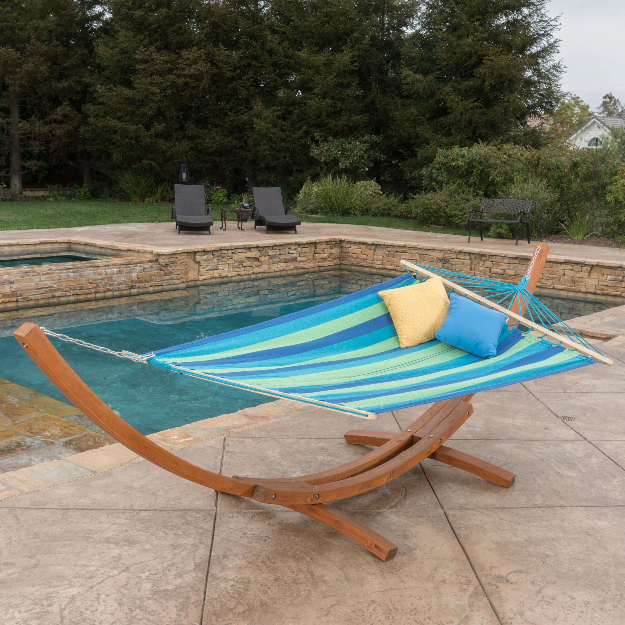 Weston Outdoor Hammock w/ Wooden Base - furnishings