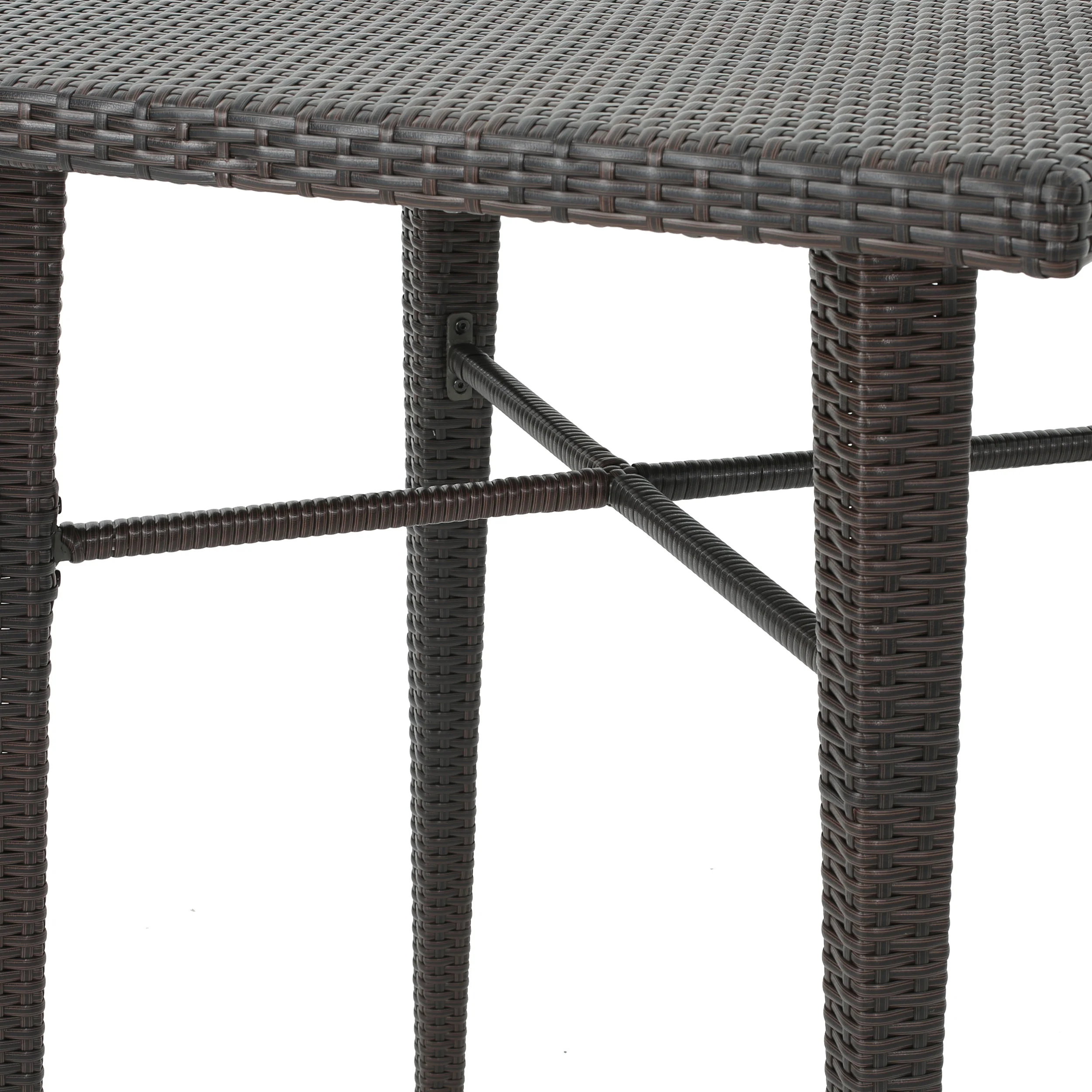 Dom Outdoor 32.5 Inch Square Multi-brown Wicker Bar Table - furnishings