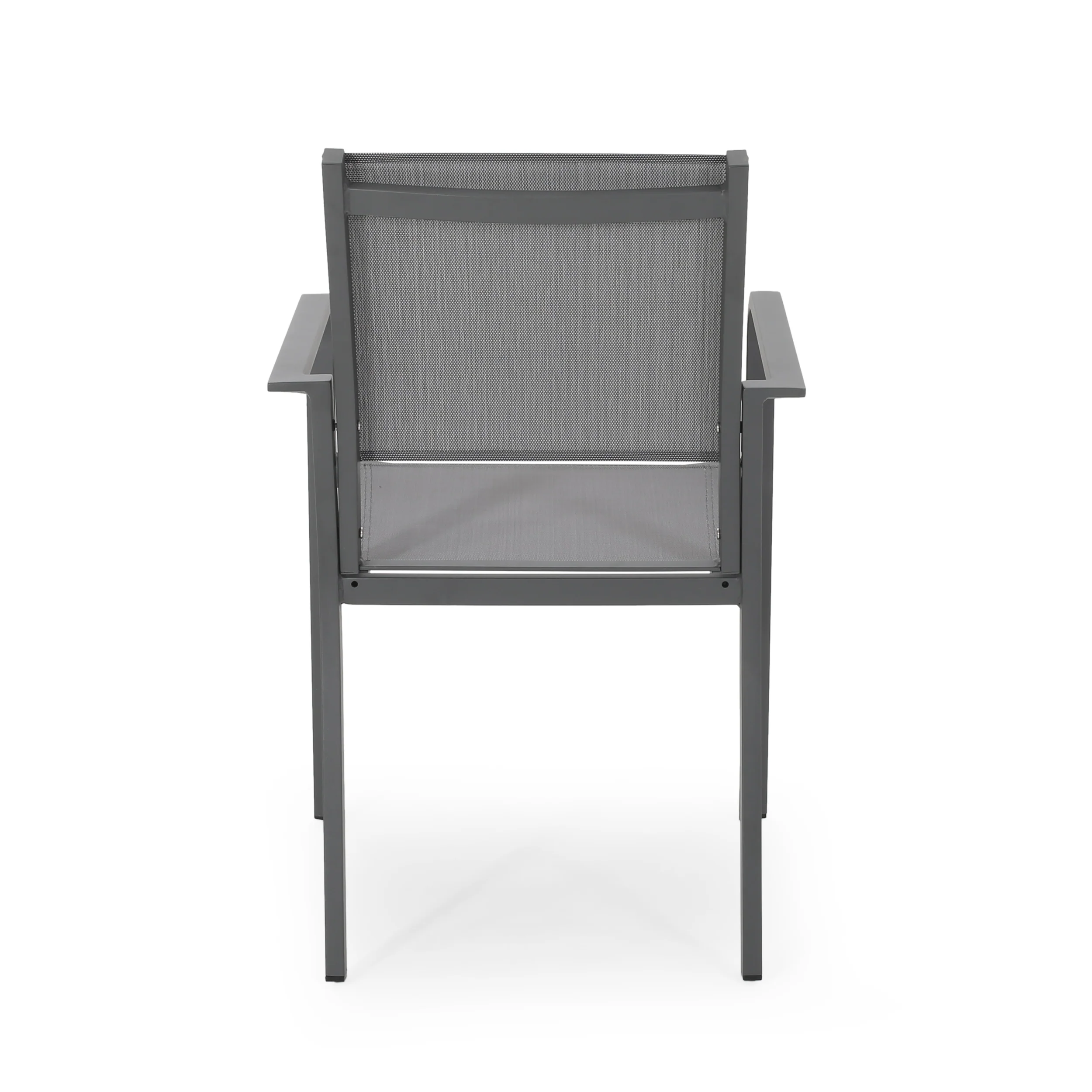 Martin Outdoor Modern Aluminum Dining Chair with Mesh Seat (Set of 2) - furnishings