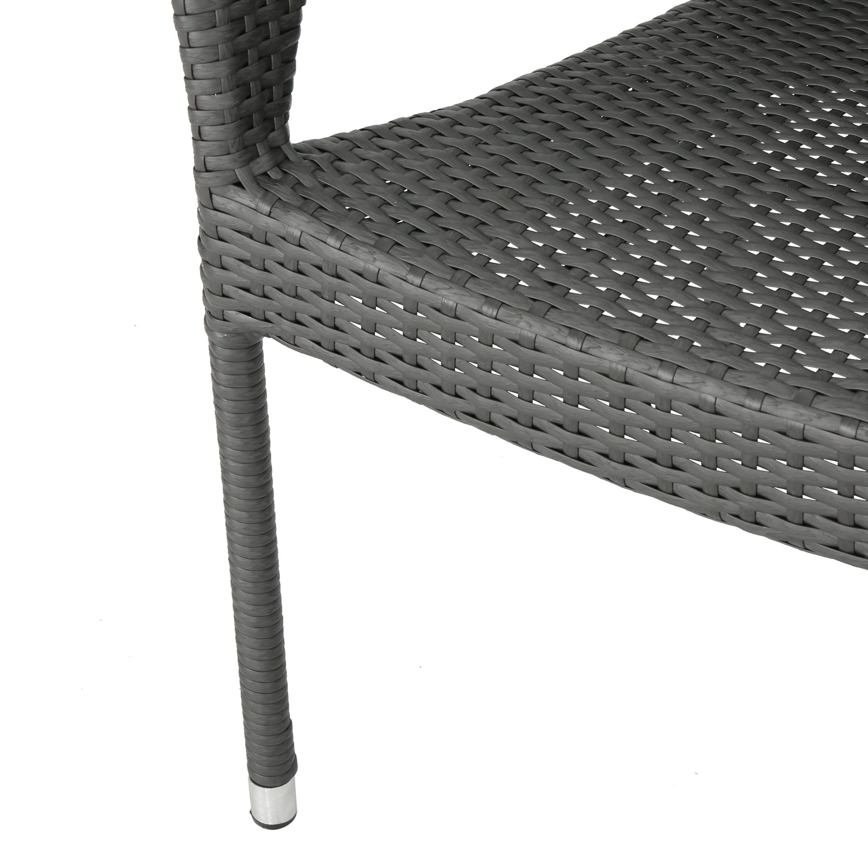 Edna Outdoor 3 Piece Wicker Bistro Set, Grey - furnishings