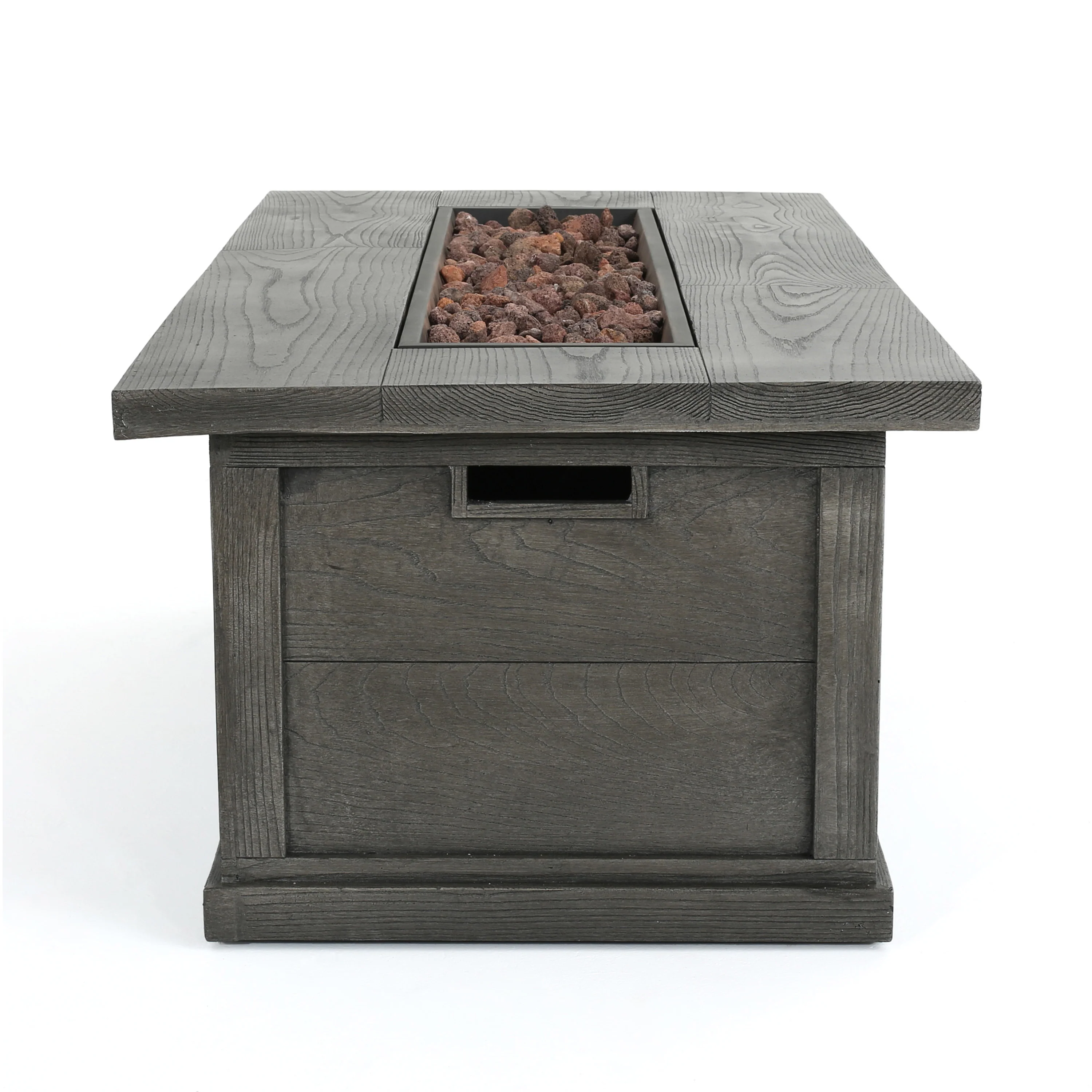 Kenny Outdoor 4-Seater Aluminum Chat Set with Fire Pit and Tank Holder - furnishings