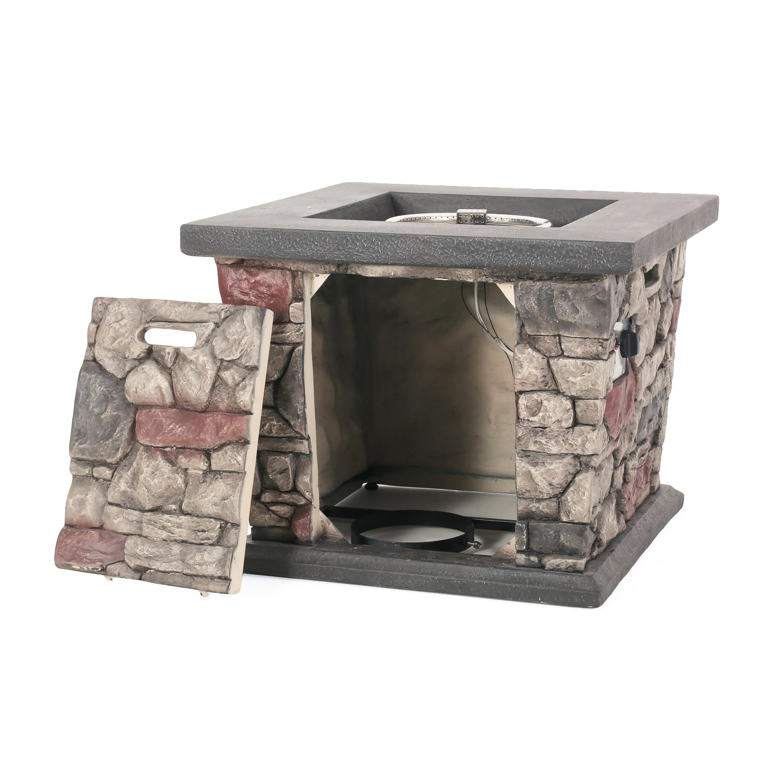Ella Outdoor 4 Club Chair Chat Set with Fire Pit - furnishings