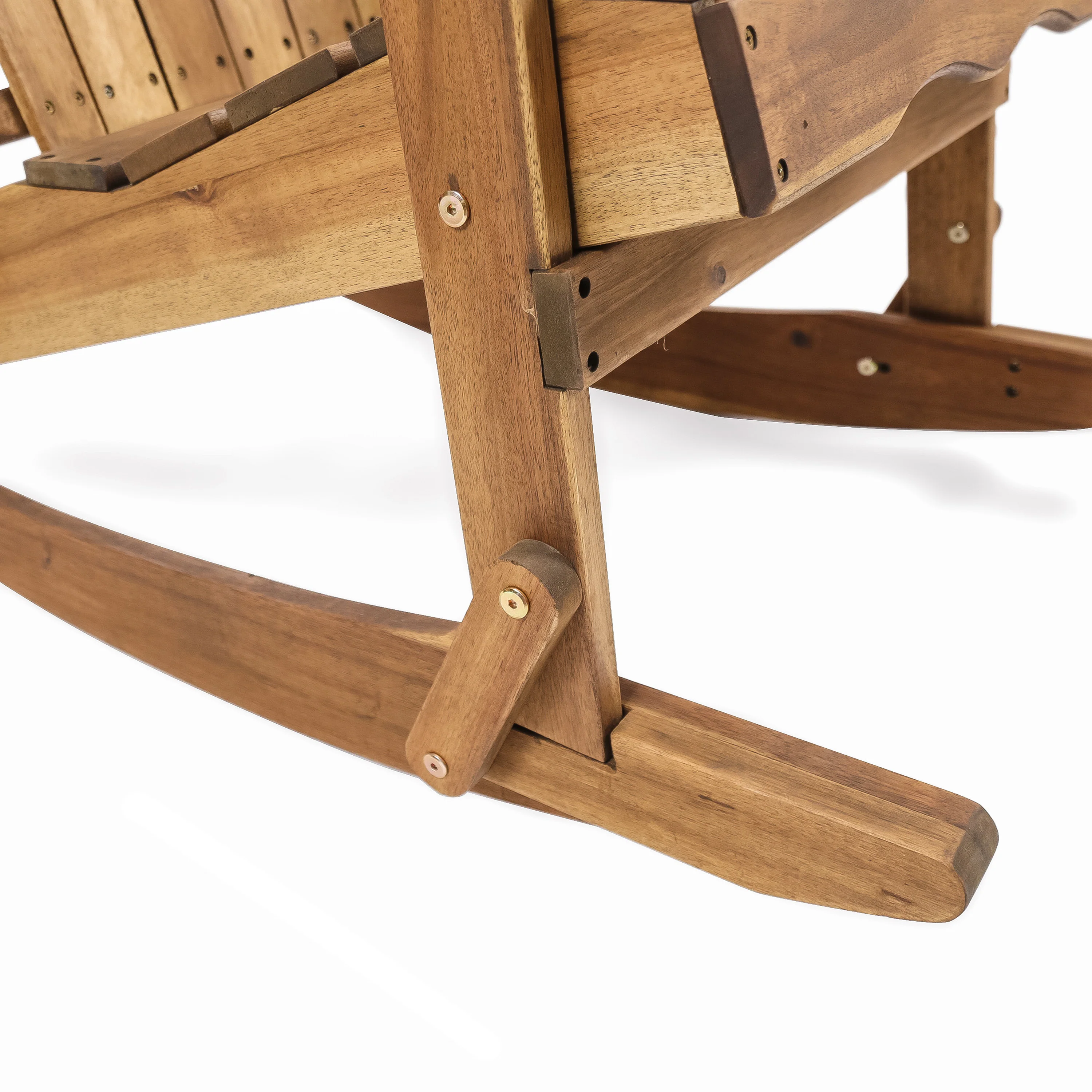 Vivian Outdoor Acacia Wood Adirondack Rocking Chair - furnishings