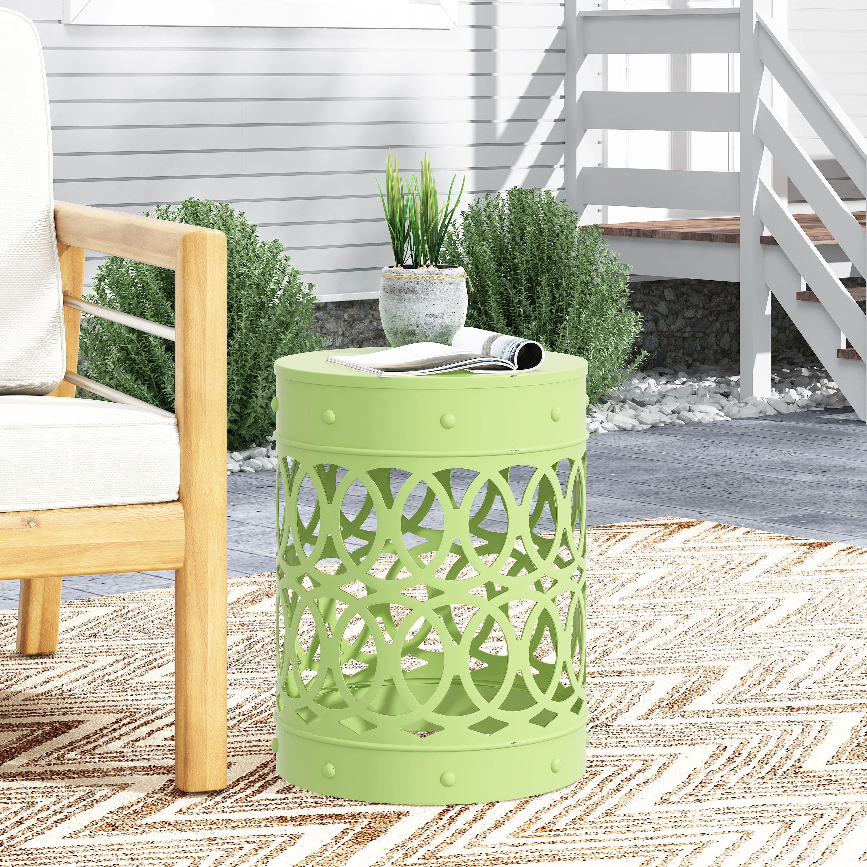 Pellerin Outdoor Metal Side Table - furnishings