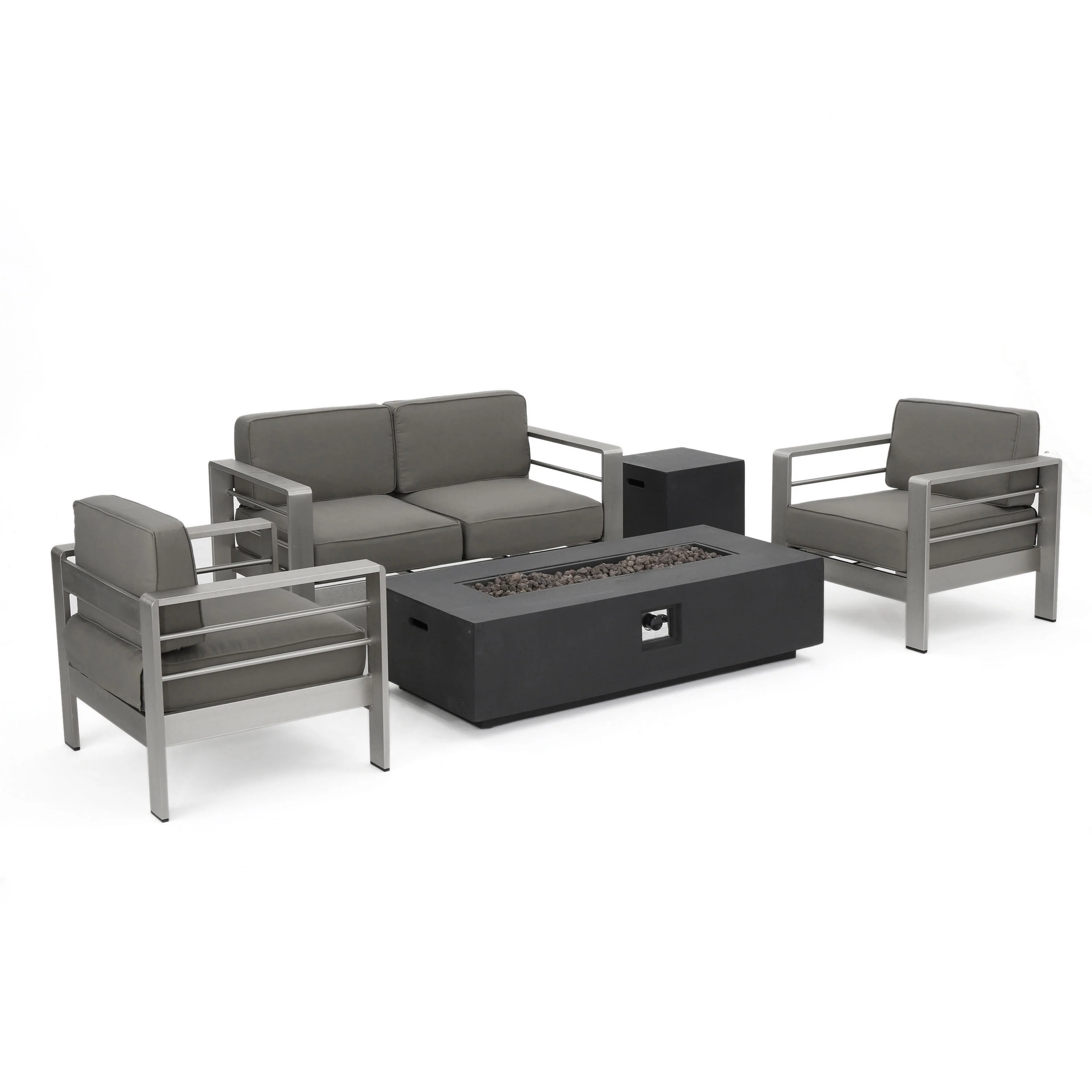 Coral Bay 17-Piece Grand Patio Sectional, Lounge, Dining Set & Fire Table - furnishings