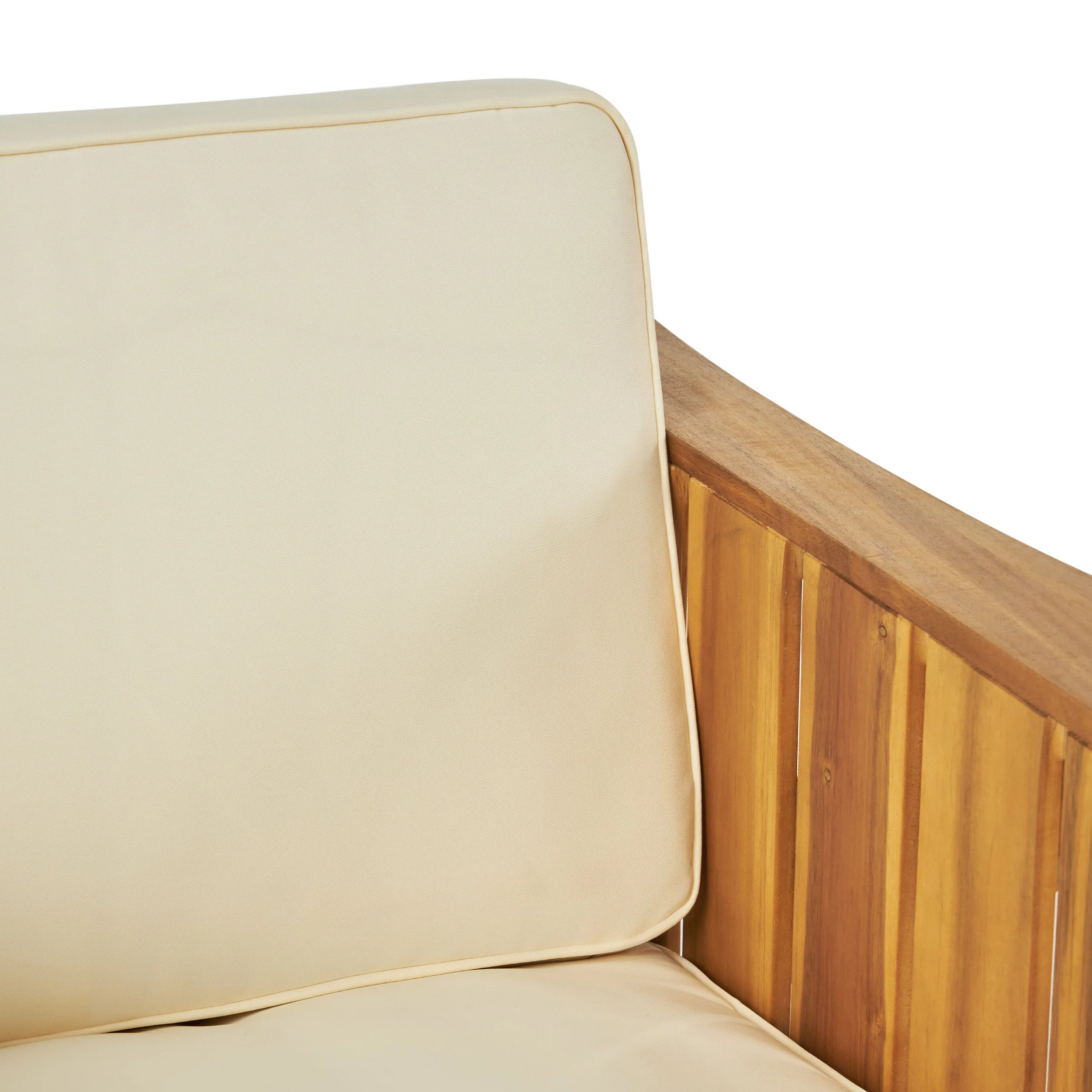 Edward Outdoor Acacia Wood Club Chairs with Water Resistant Cushions (Set of 2) - furnishings