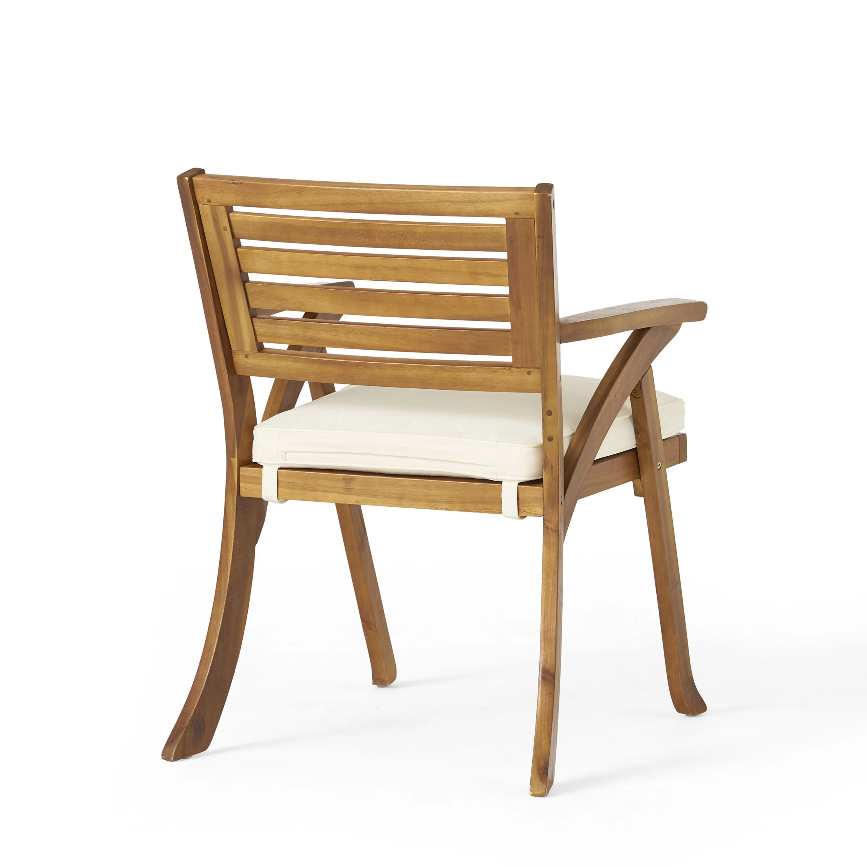 Helen Outdoor Teak Finish Acacia Wood Arm Chair (Set of 2) - furnishings