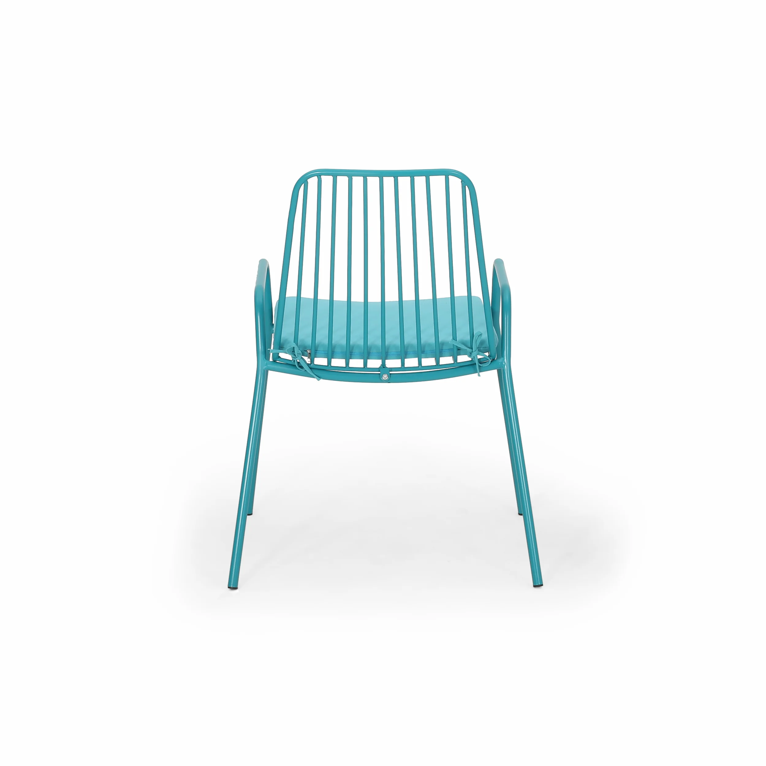 Ashwood Outdoor Modern Iron Club Chair with Cushion (Set of 2) - furnishings