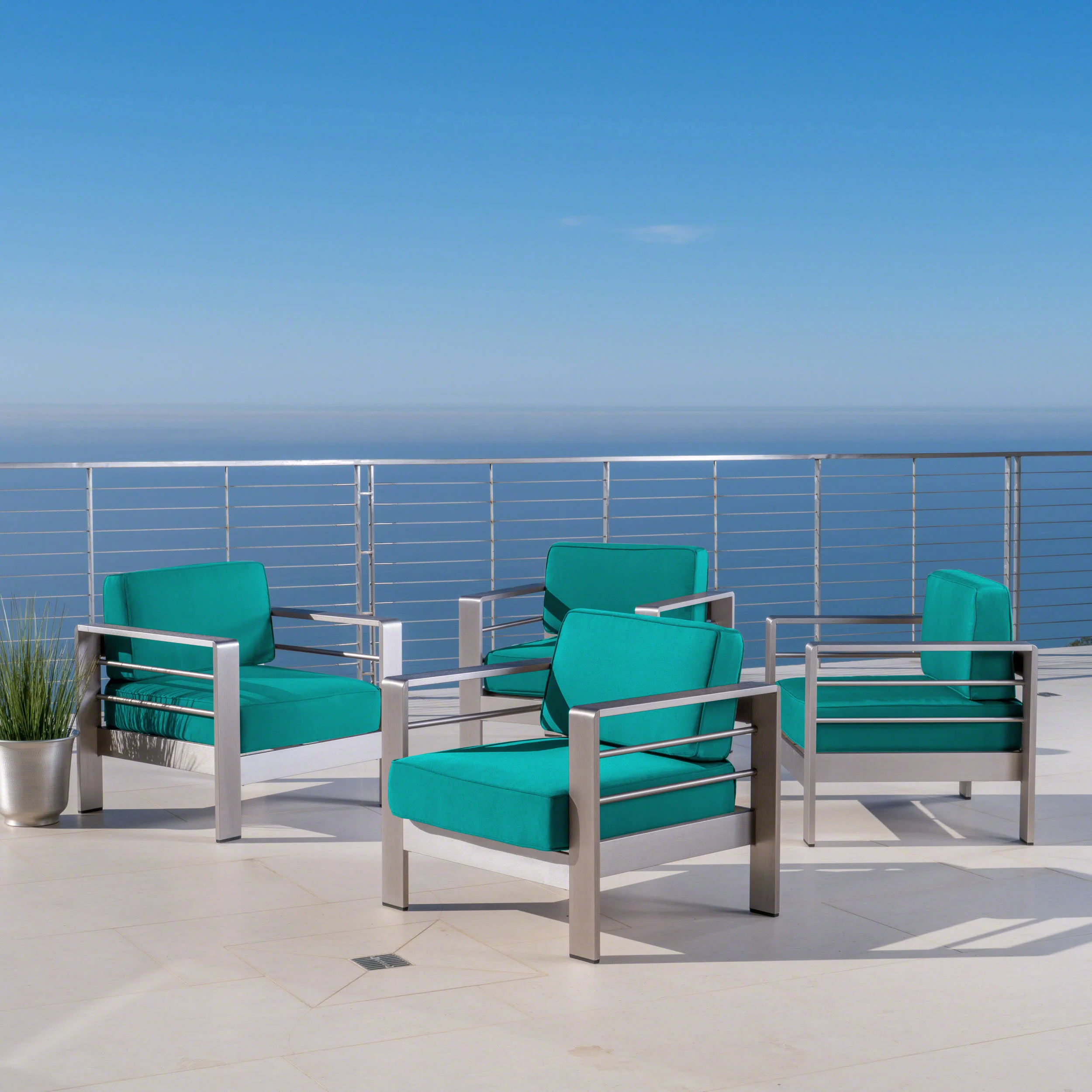 Cherie Outdoor Club Chair with Cushion (Set of 4) - furnishings