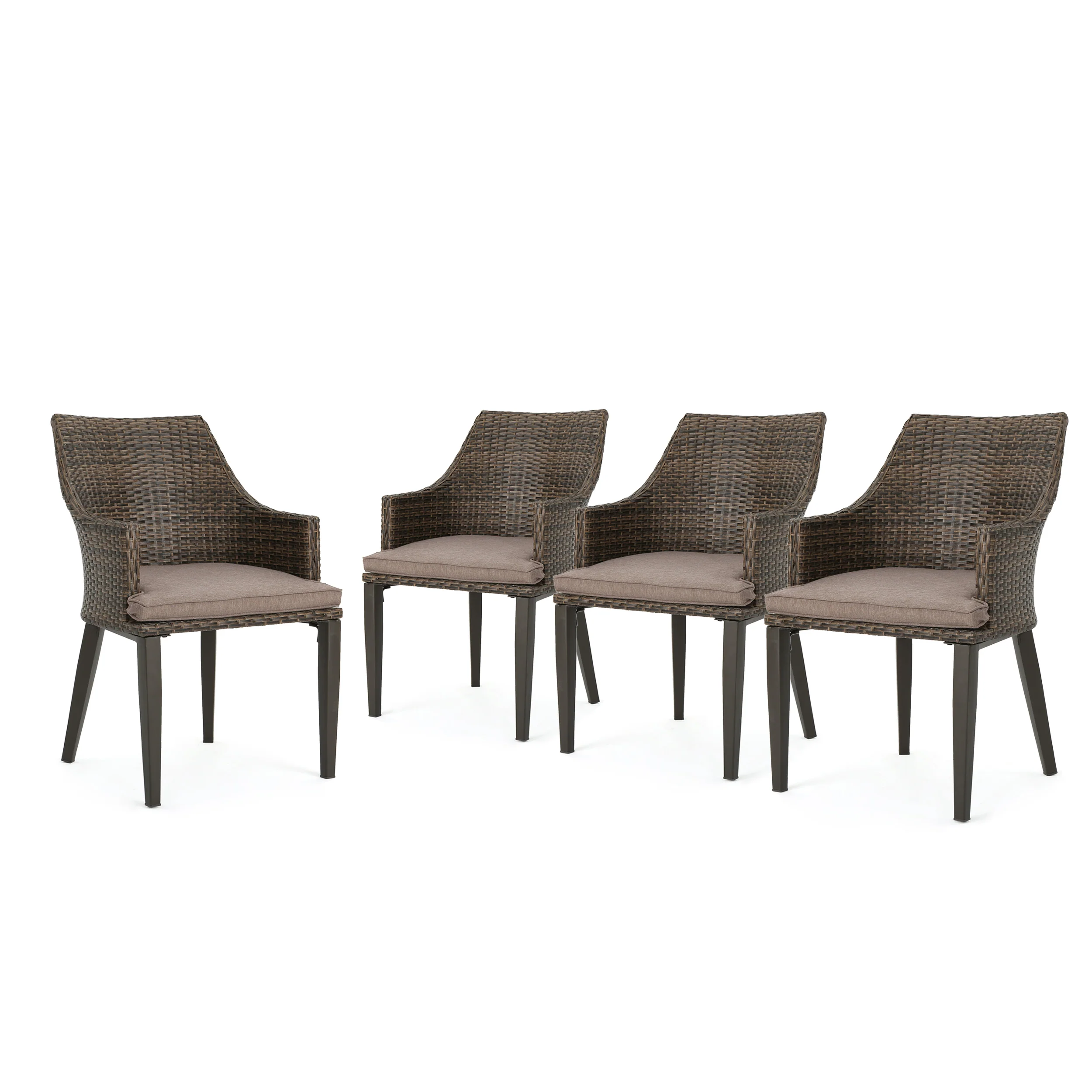 Hilary Outdoor Wicker Dining Chairs with Water Resistant Cushions (Set of 2) - furnishings
