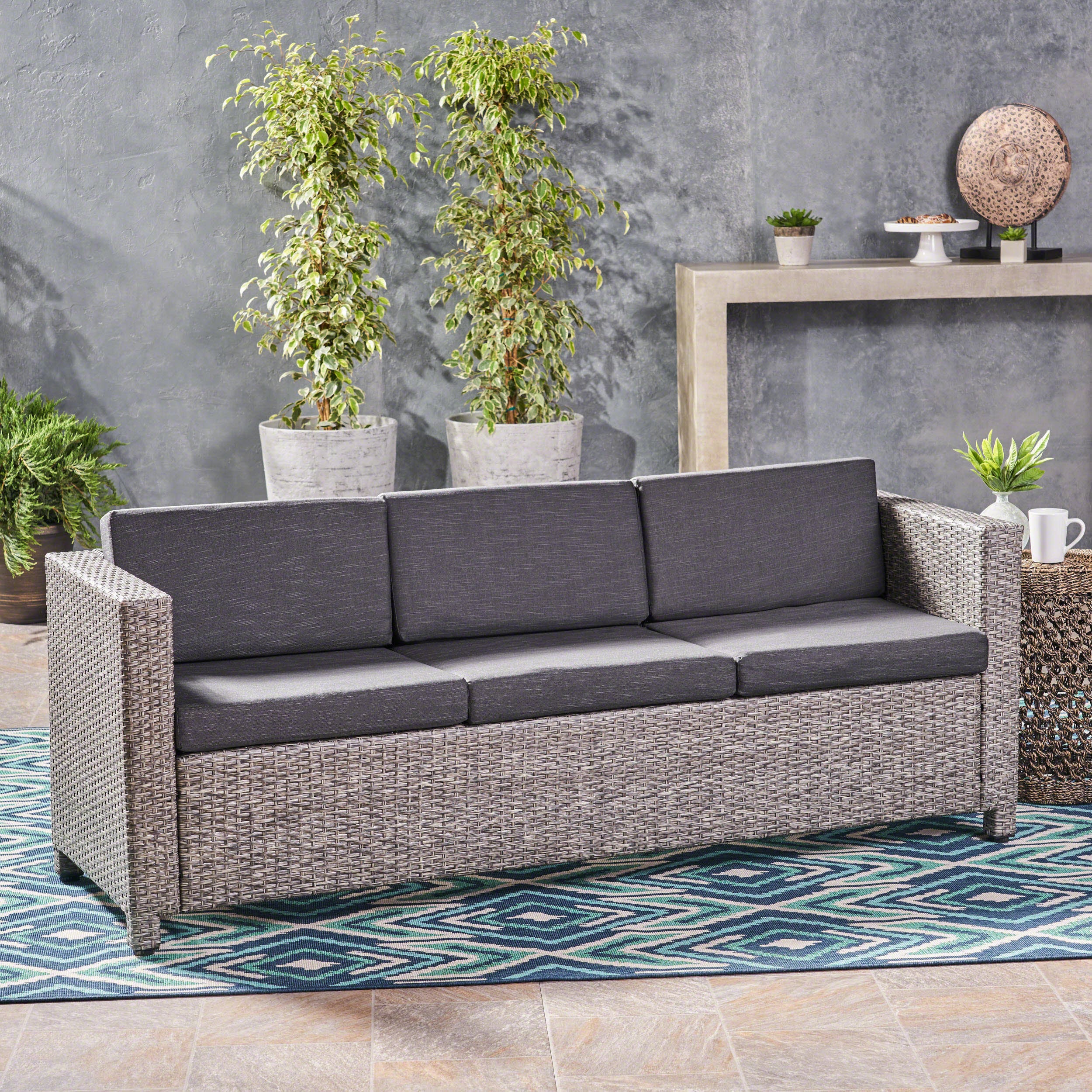 Cony Outdoor Wicker 3 Seater Sofa - furnishings