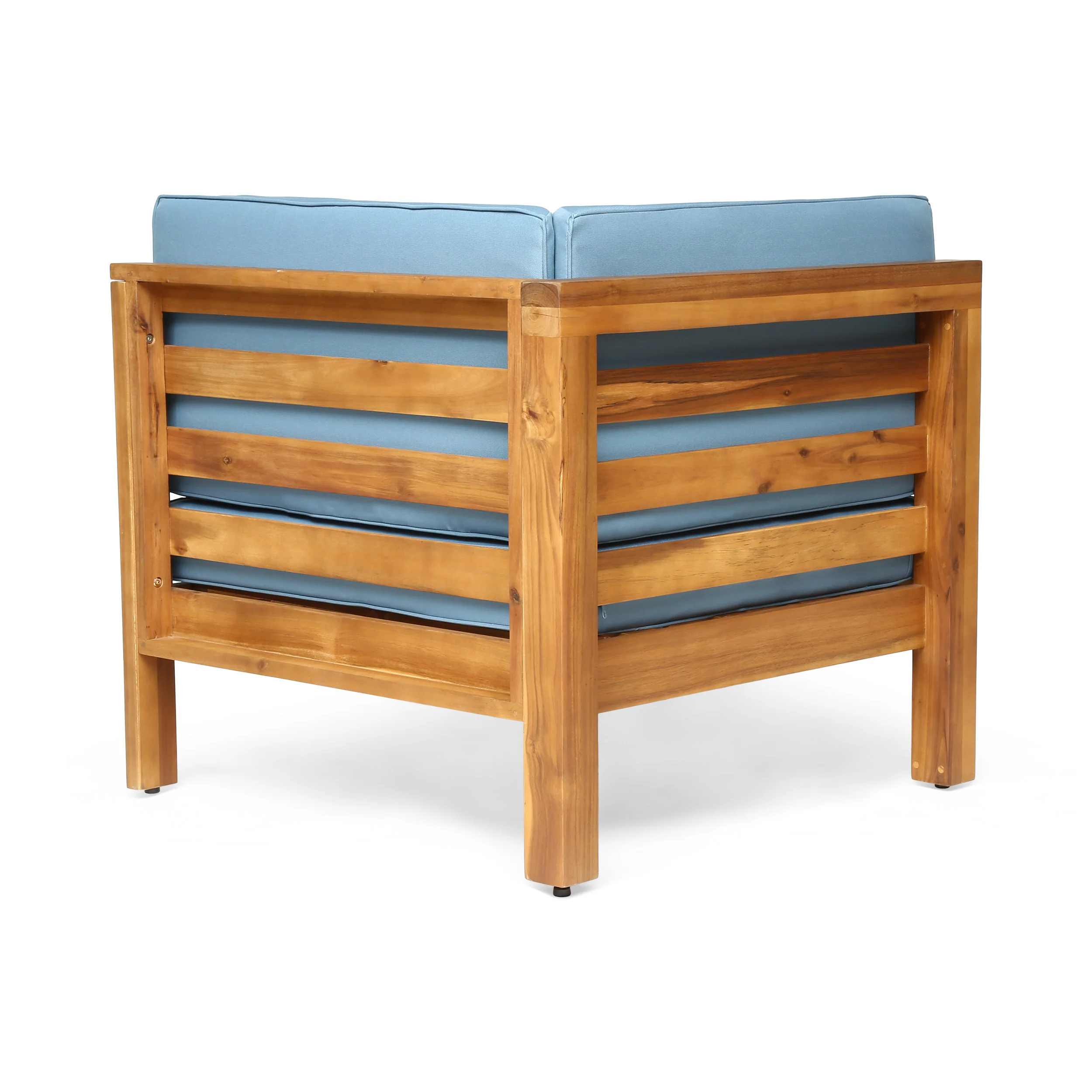 Emma Outdoor 11 Seater Acacia Wood Sectional Sofa and Club Chair Set - furnishings
