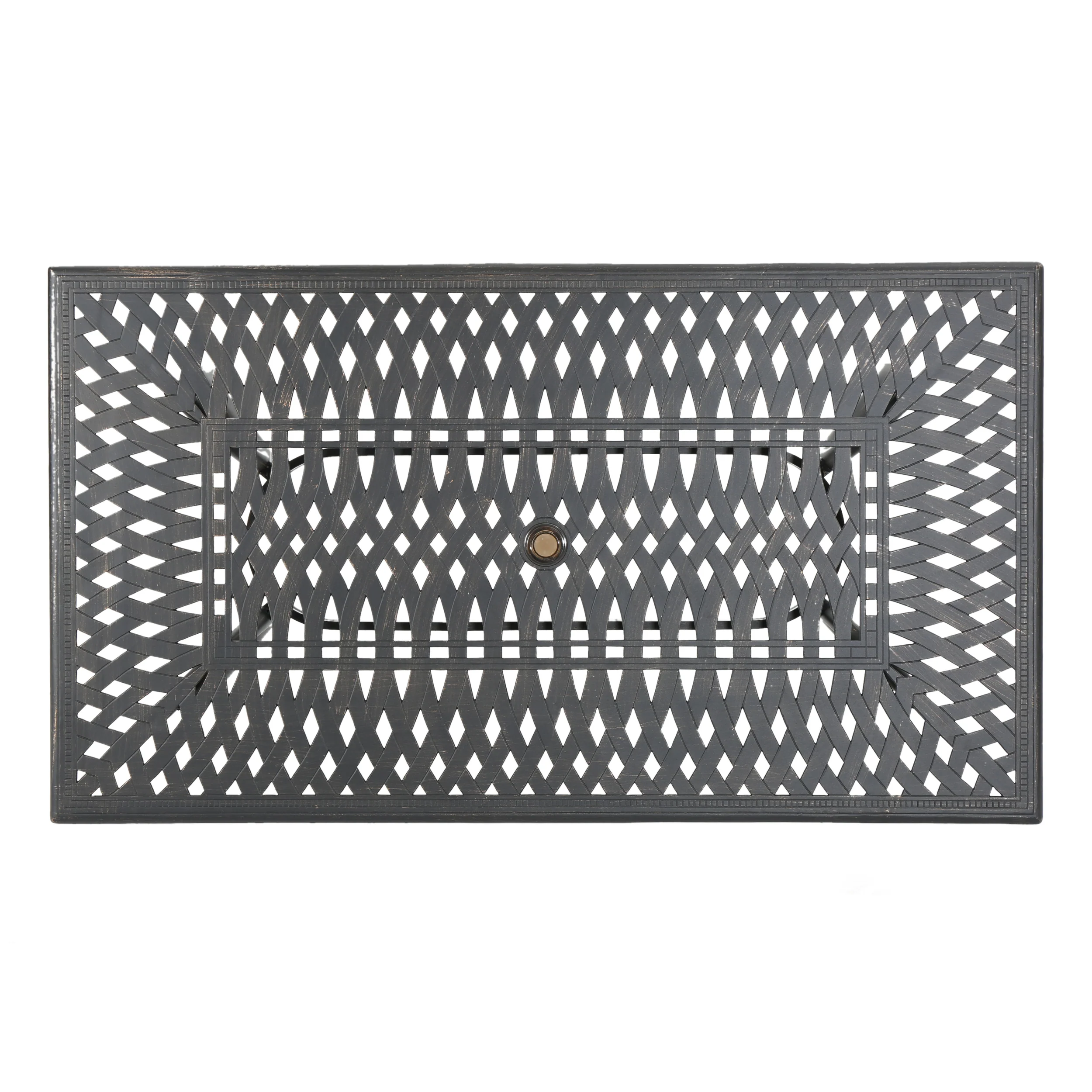 Carlton Outdoor Patina Copper Cast Aluminum Dining Table - furnishings