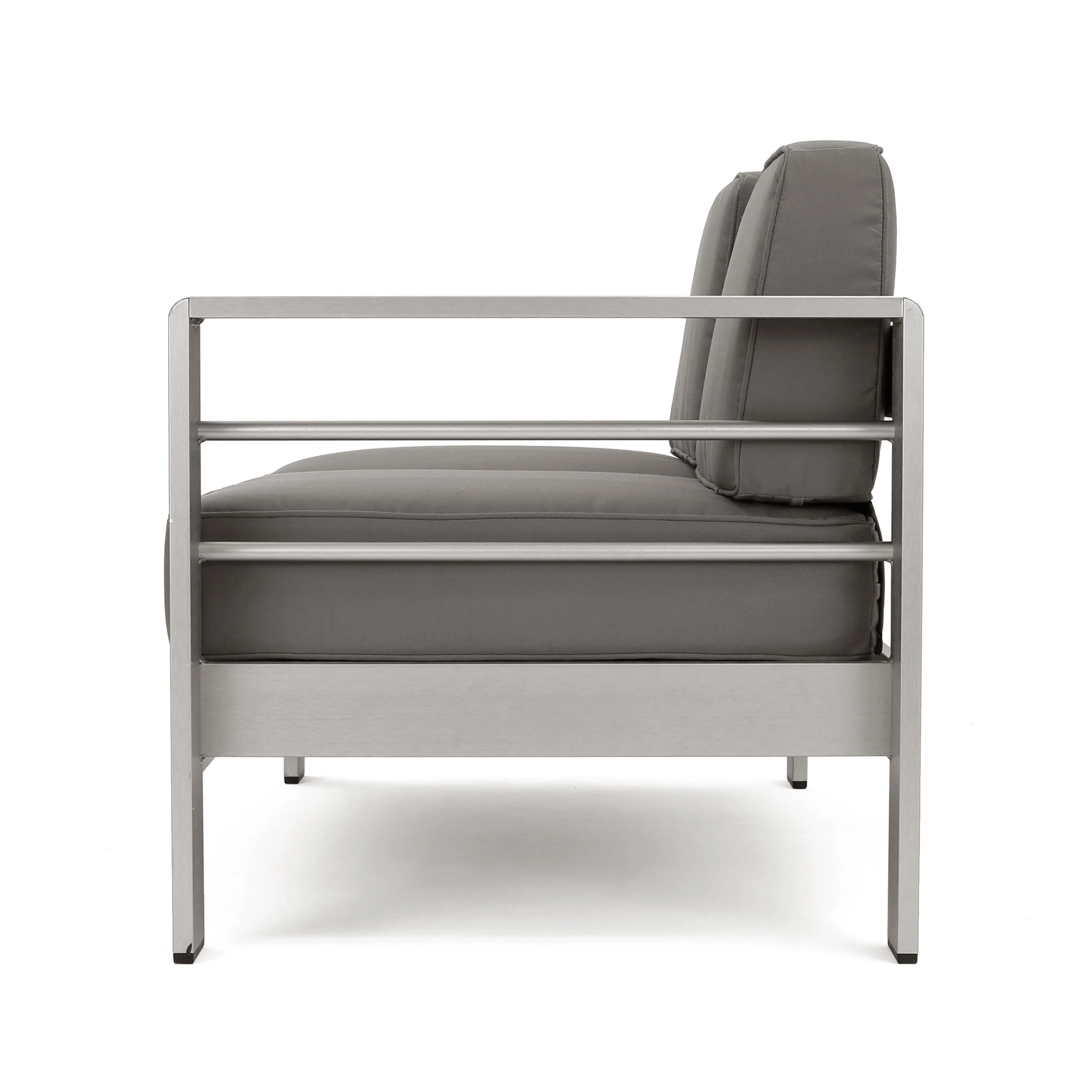 Scalett Outdoor 5 Seater Aluminum Chat Set with Fire Pit - furnishings