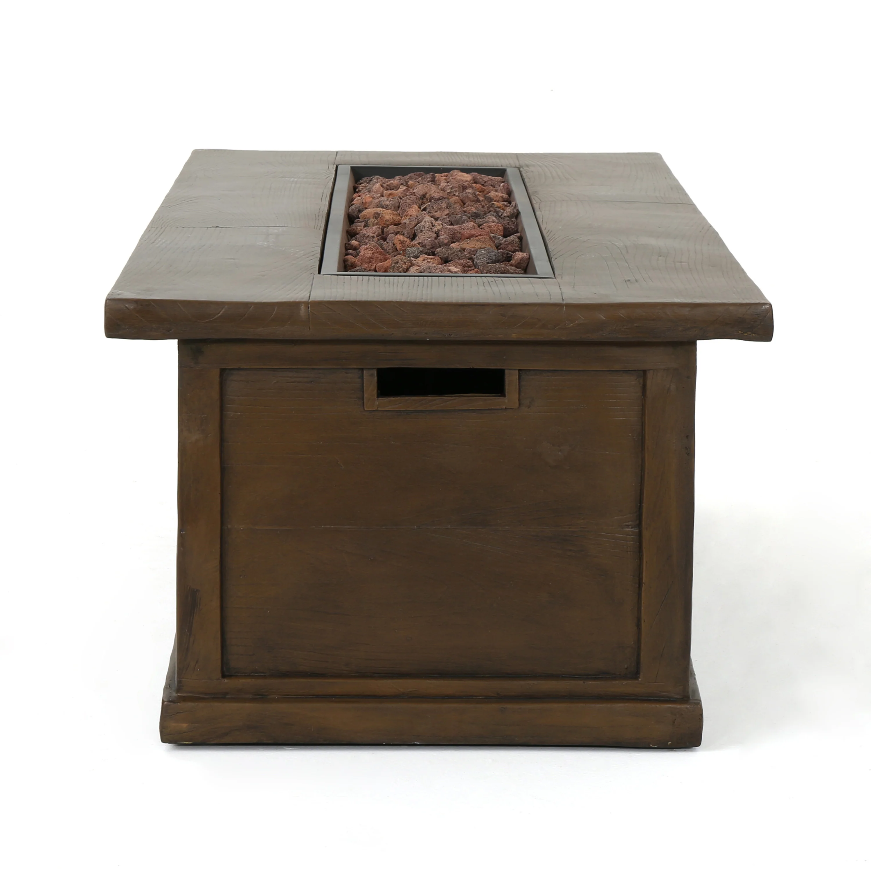 Kenny Outdoor 4-Seater Aluminum Chat Set with Fire Pit and Tank Holder - furnishings