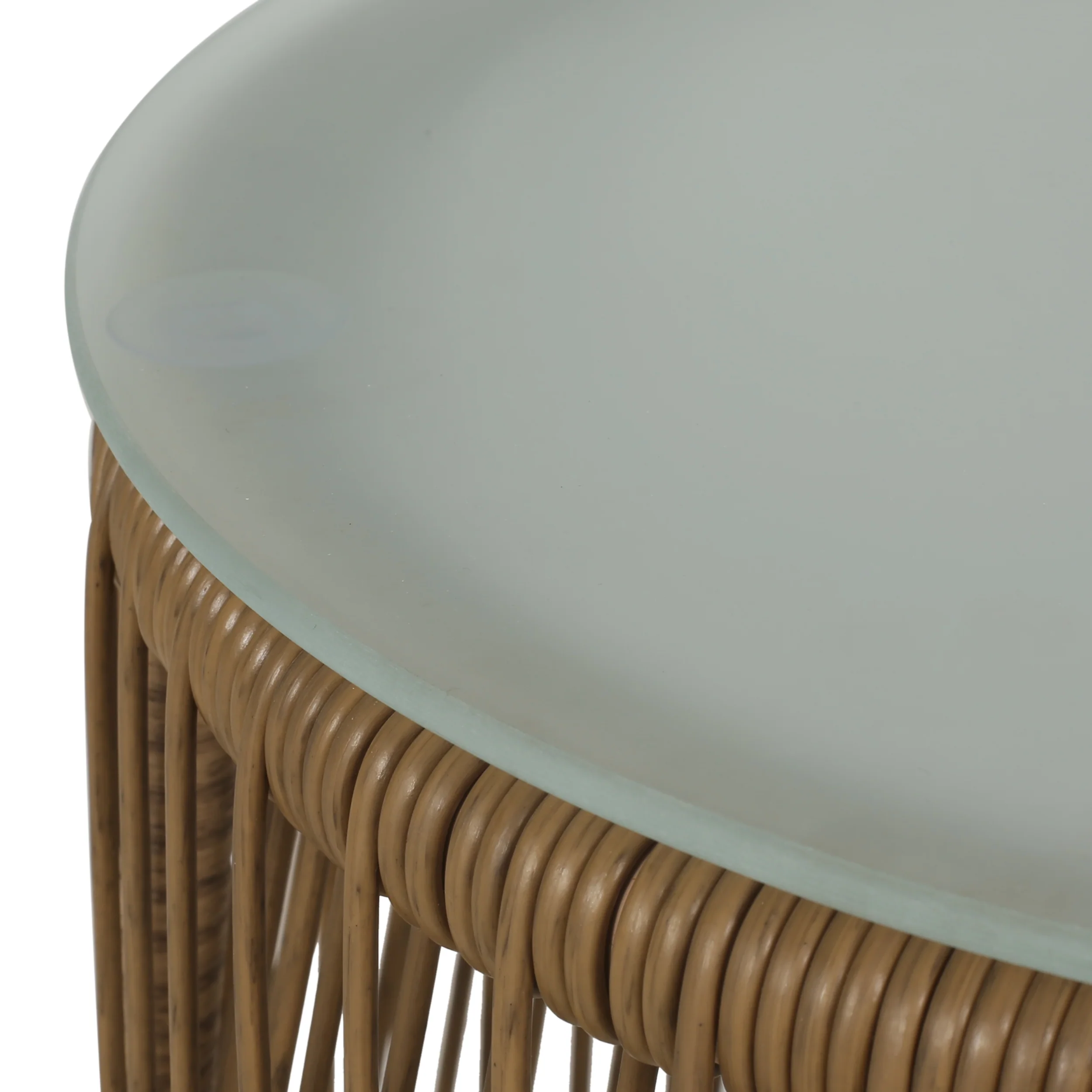 Monture Outdoor Wicker 2 Seater Chat Set, Light Brown and Beige - furnishings