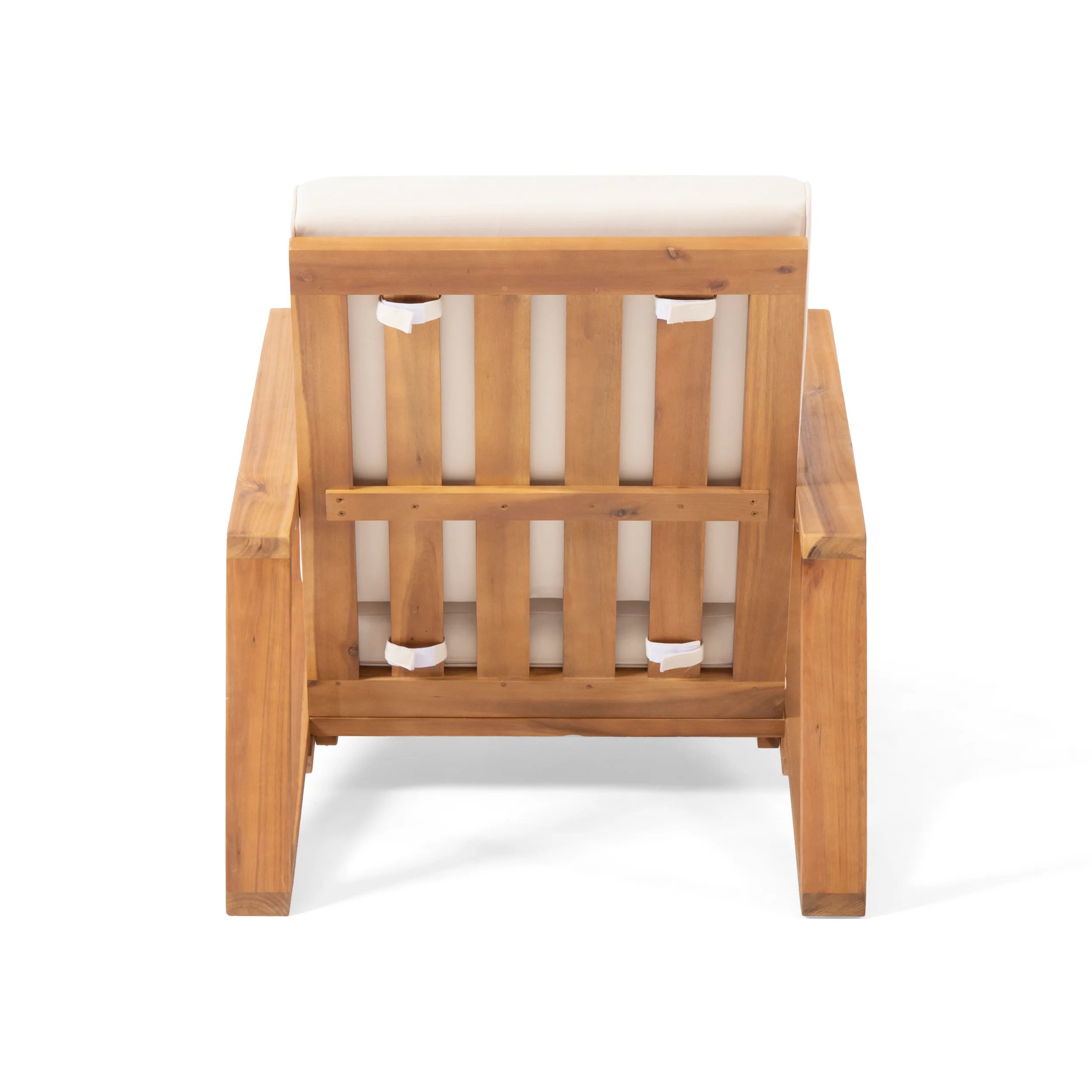 Youssef Outdoor Acacia Wood Club Chairs with Cushions (Set of 2) - furnishings