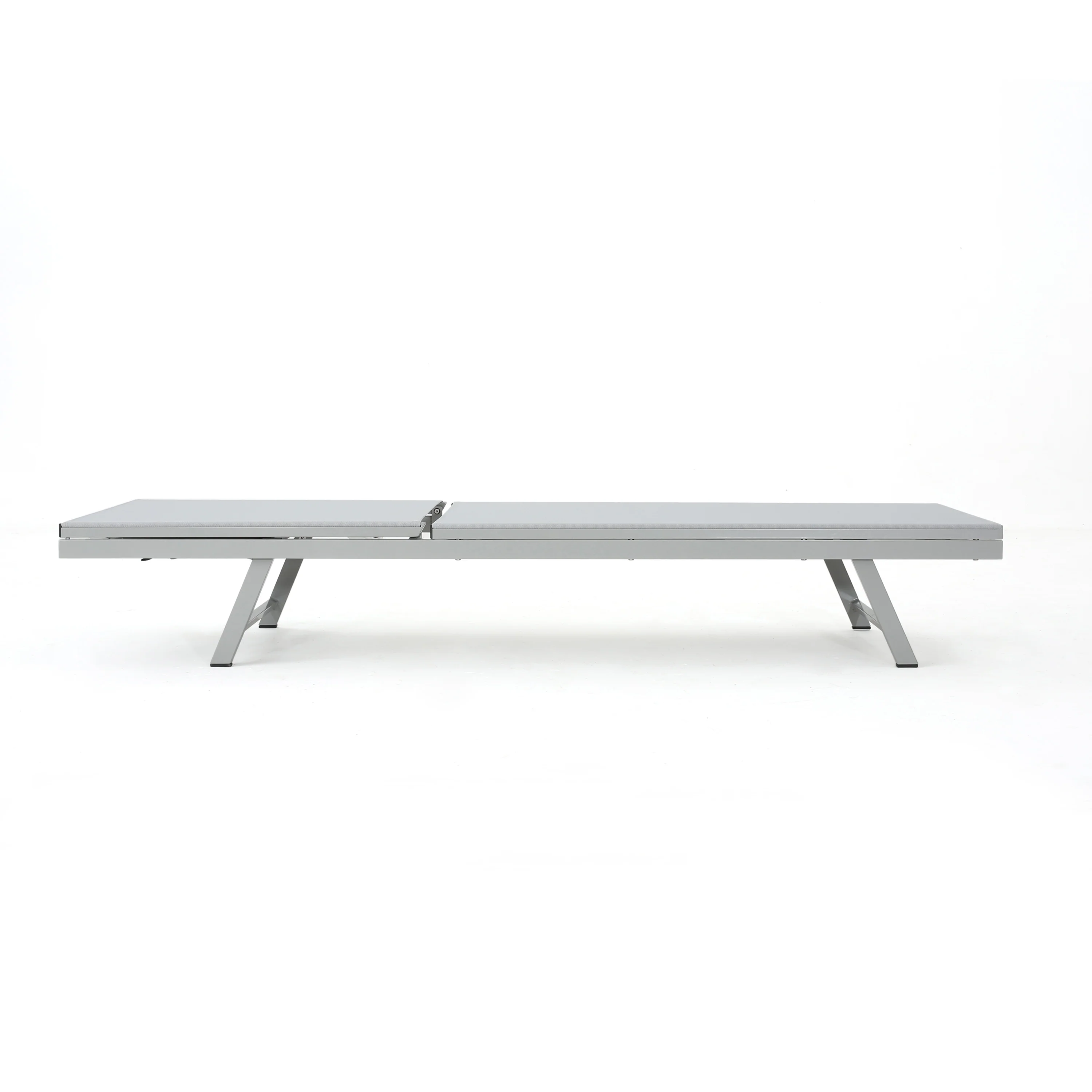 Holm Outdoor Gray Mesh Chaise Lounge with Aluminum Frame - furnishings