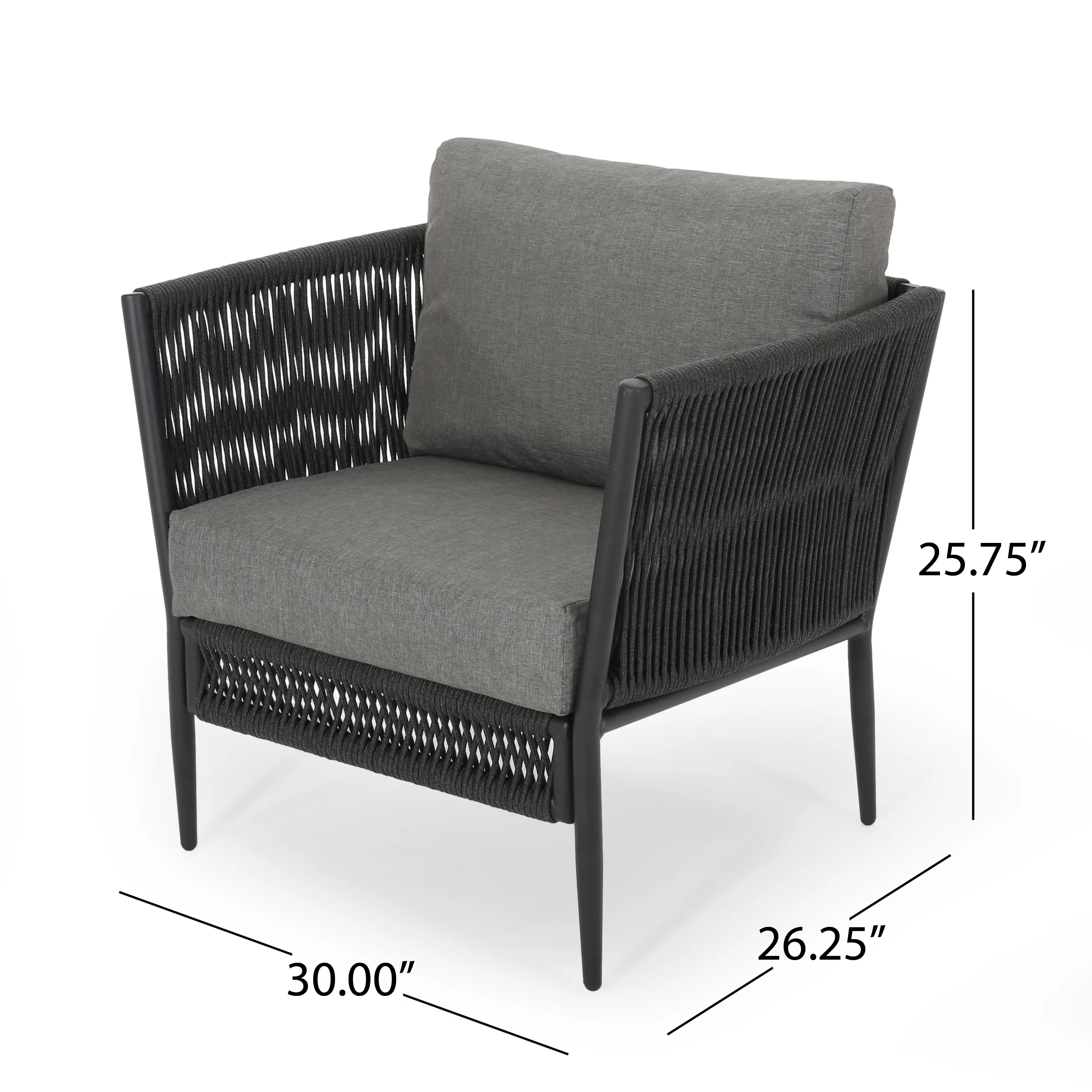 Sefora Outdoor Rope Club Chair with Cushions (Set of 2) - furnishings