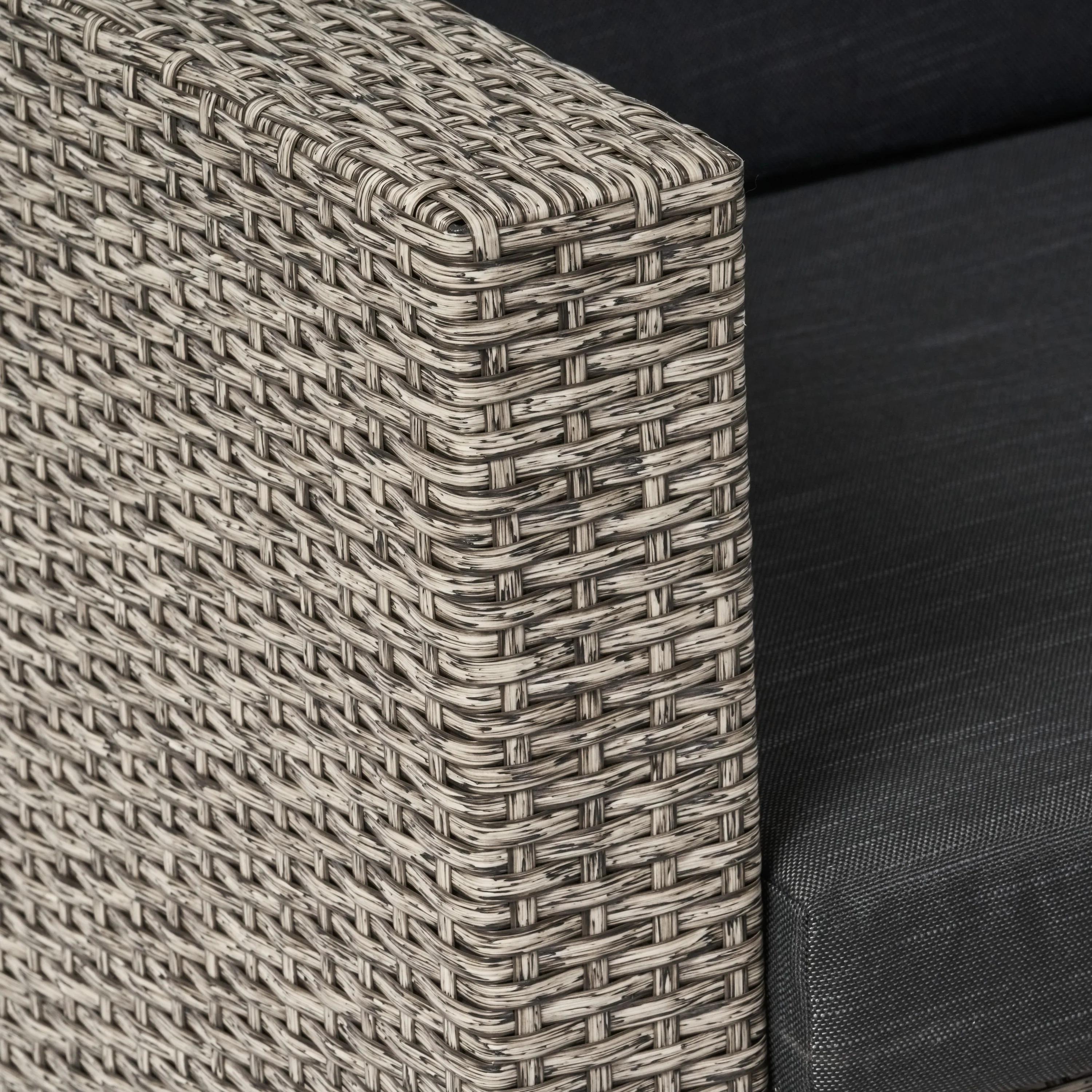 Venice Outdoor Wicker 4 Seater Sectional Sofa with Cushions - furnishings