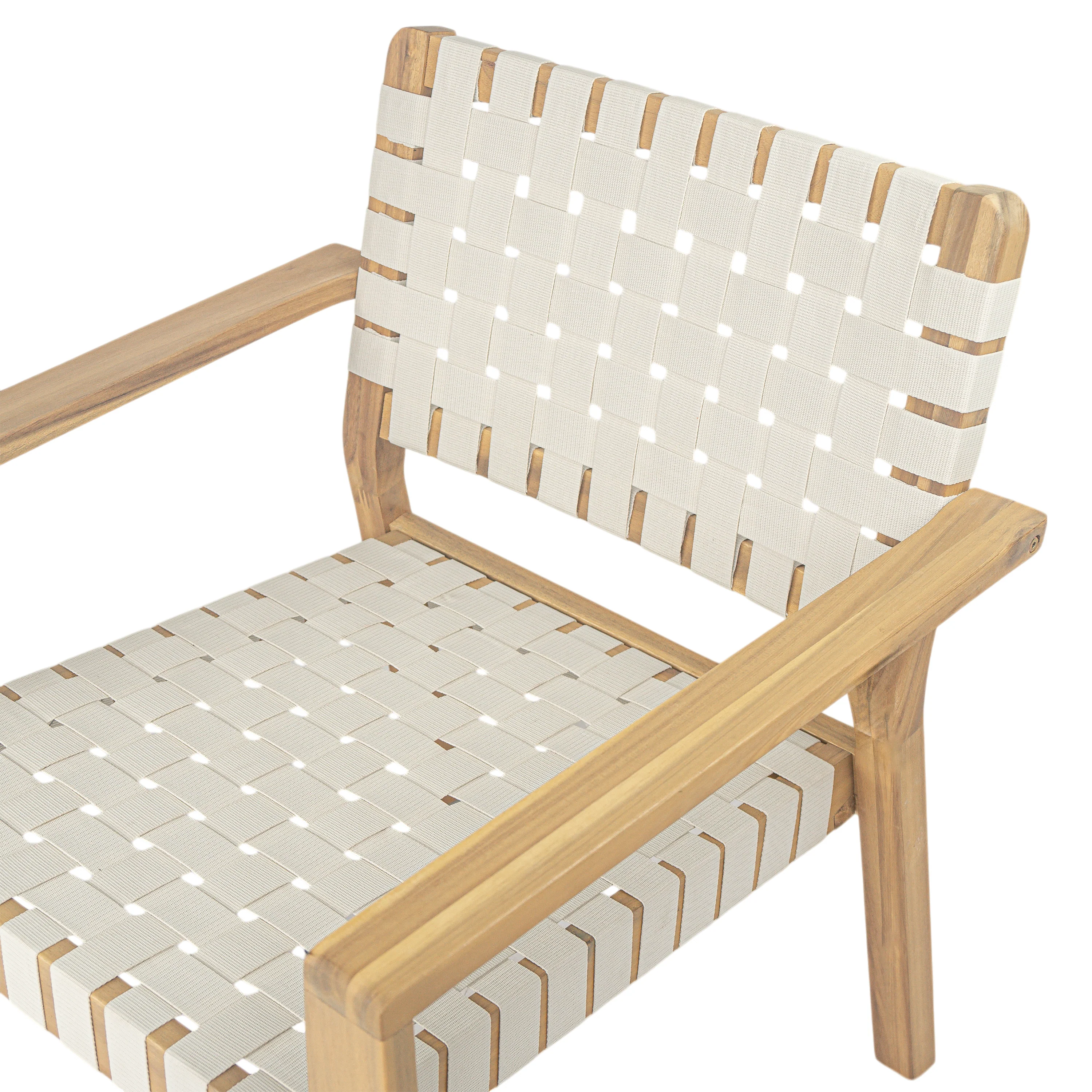 Finnley Modren Outdoor Lounge Chair with Woven Rope - furnishings