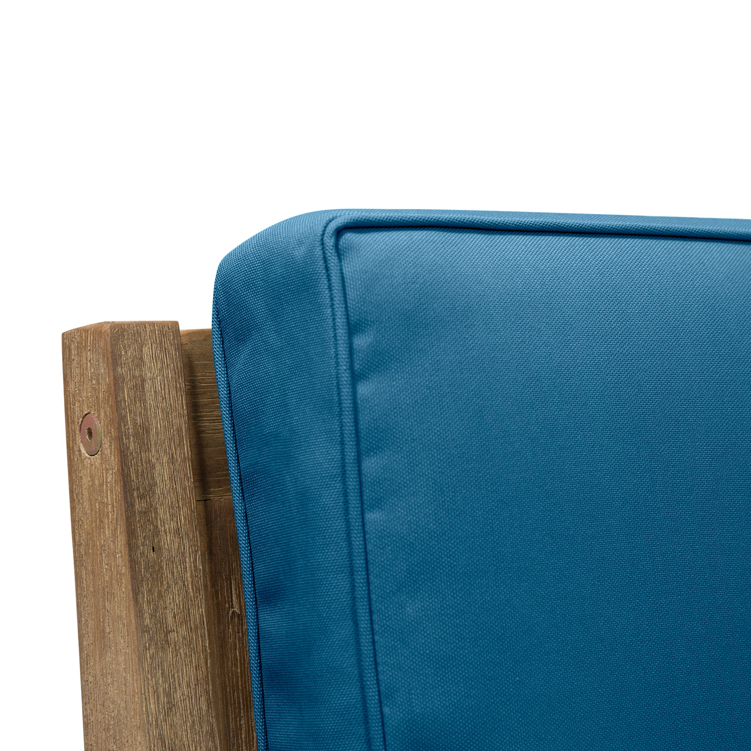 Antoine Ben Outdoor Acacia Wood Club Chairs with Cushions, Set of 2 - furnishings