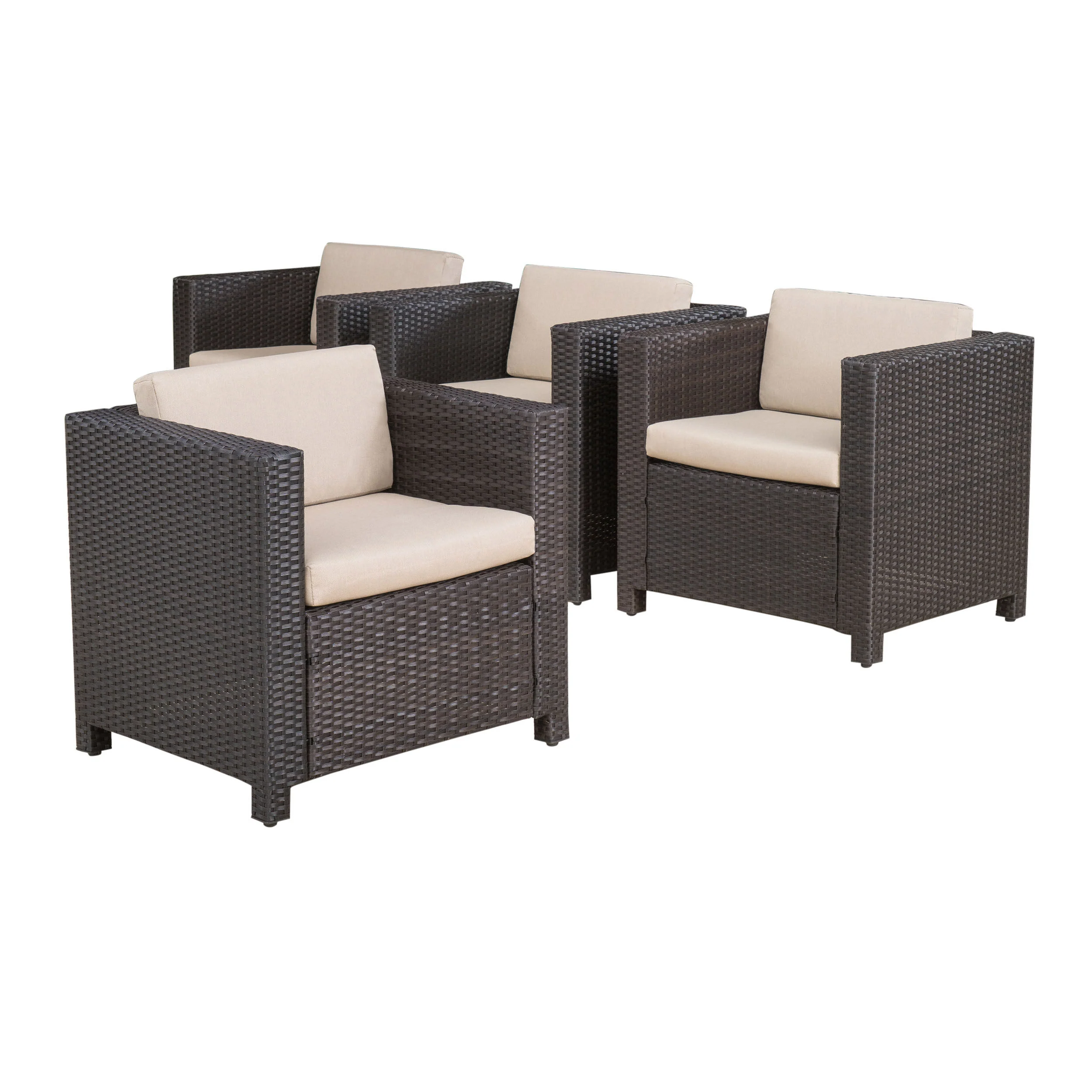 Venice Outdoor Wicker Club Chair (set of 4) - furnishings