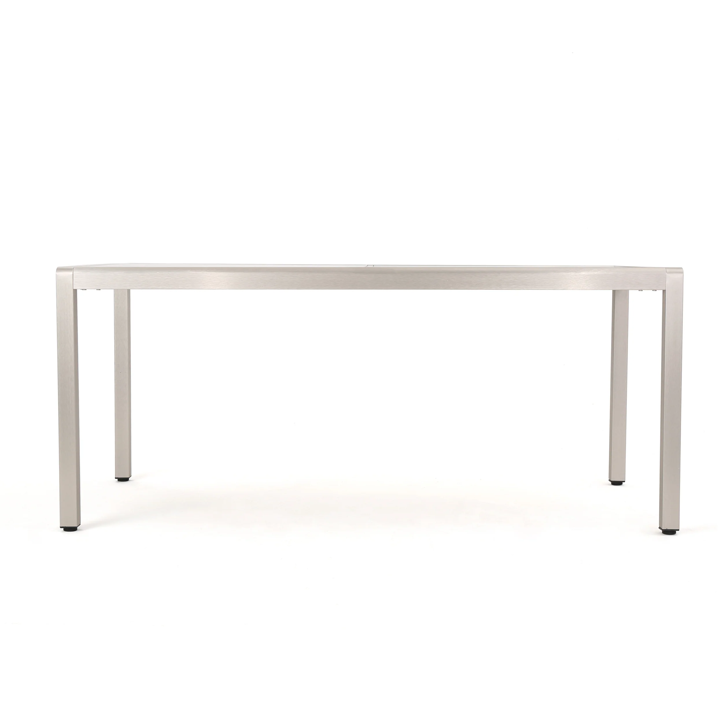 Coral Bay Outdoor Grey Aluminum Dining Table with Tempered Glass Top - furnishings