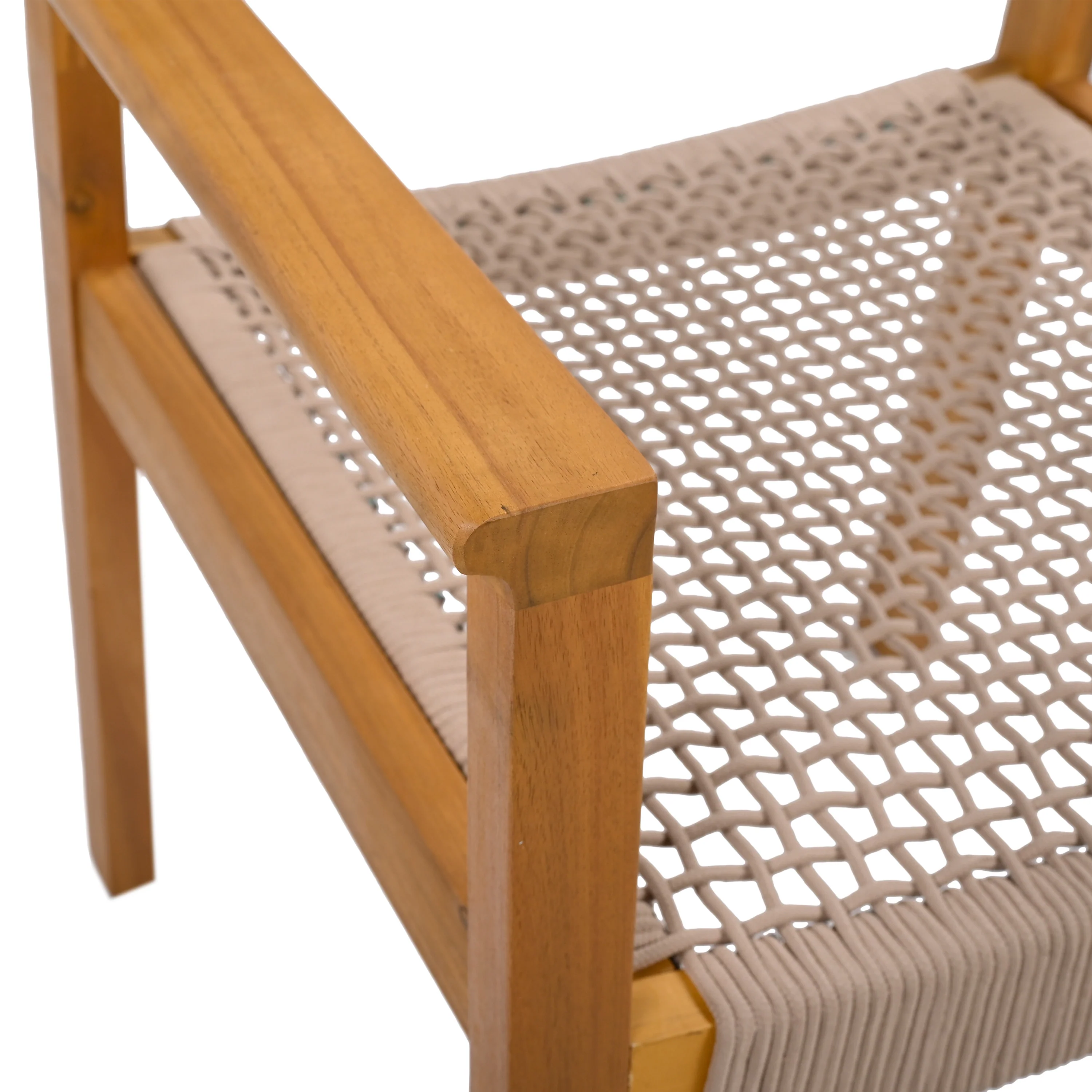 Seraphina Outdoor Patio Acacia Wood Braided Rope Dining Chairs, Set of 2 - furnishings
