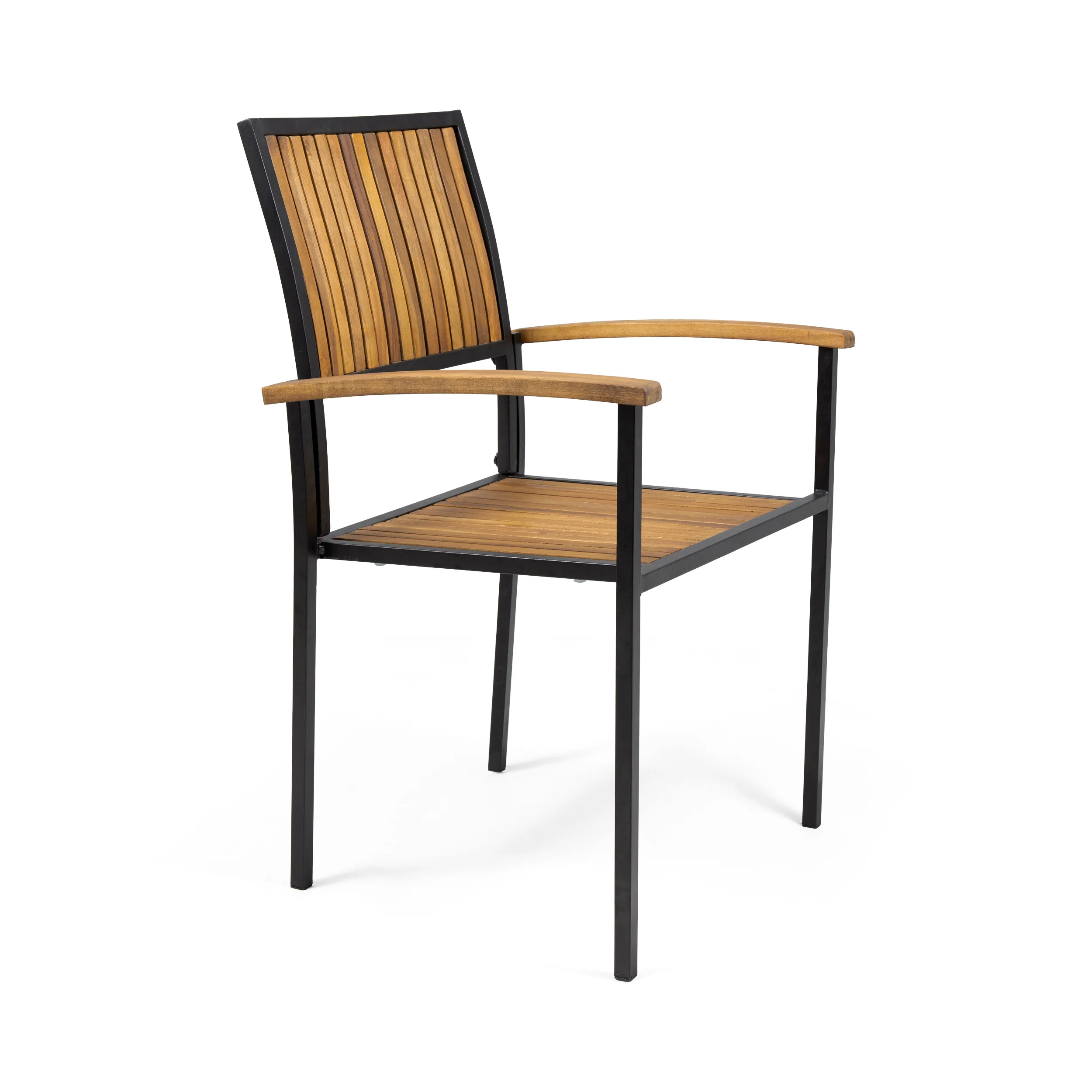 Owen Outdoor Wood and Iron Dining Chair (Set of 2) - furnishings