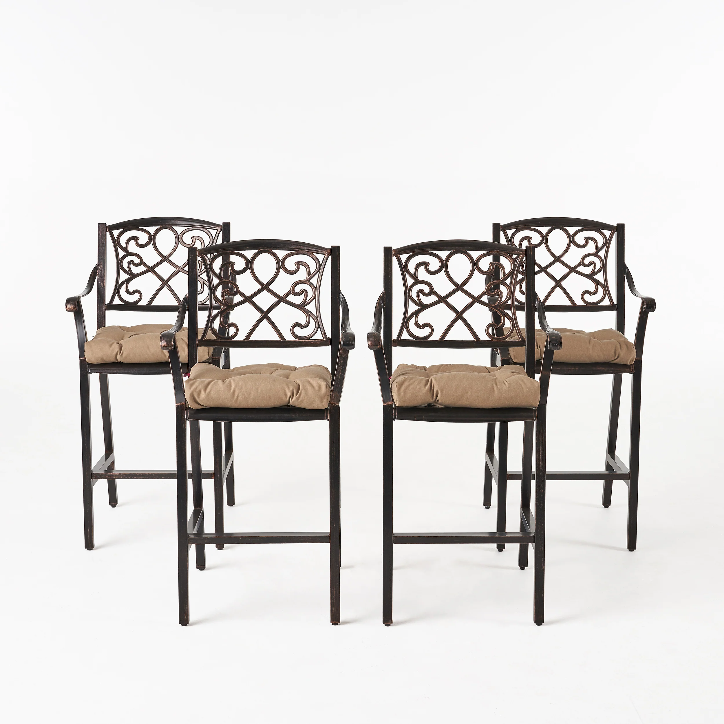 Sibyl Outdoor Barstool with Cushion (Set of 4) - furnishings