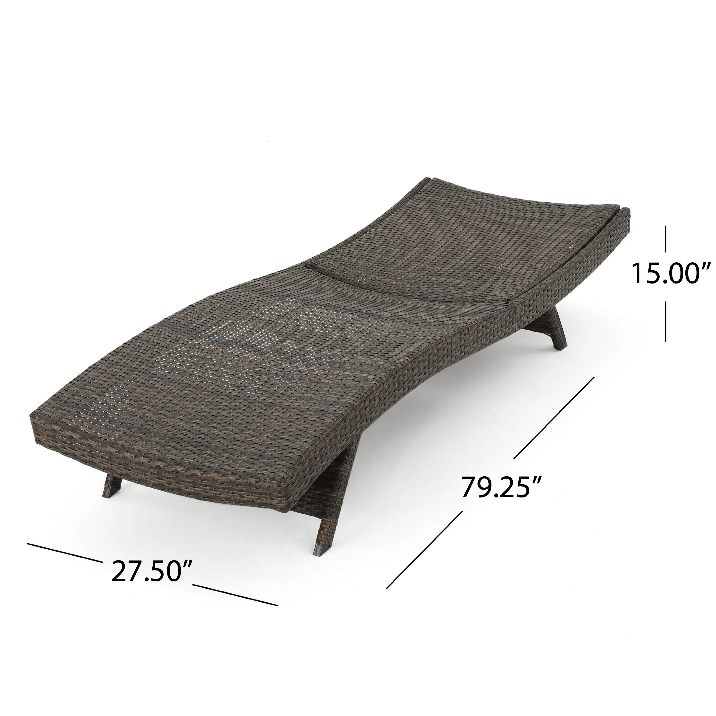 Thelma Outdoor Wicker Chaise Lounge w/ Aluminum Frame & Table - furnishings