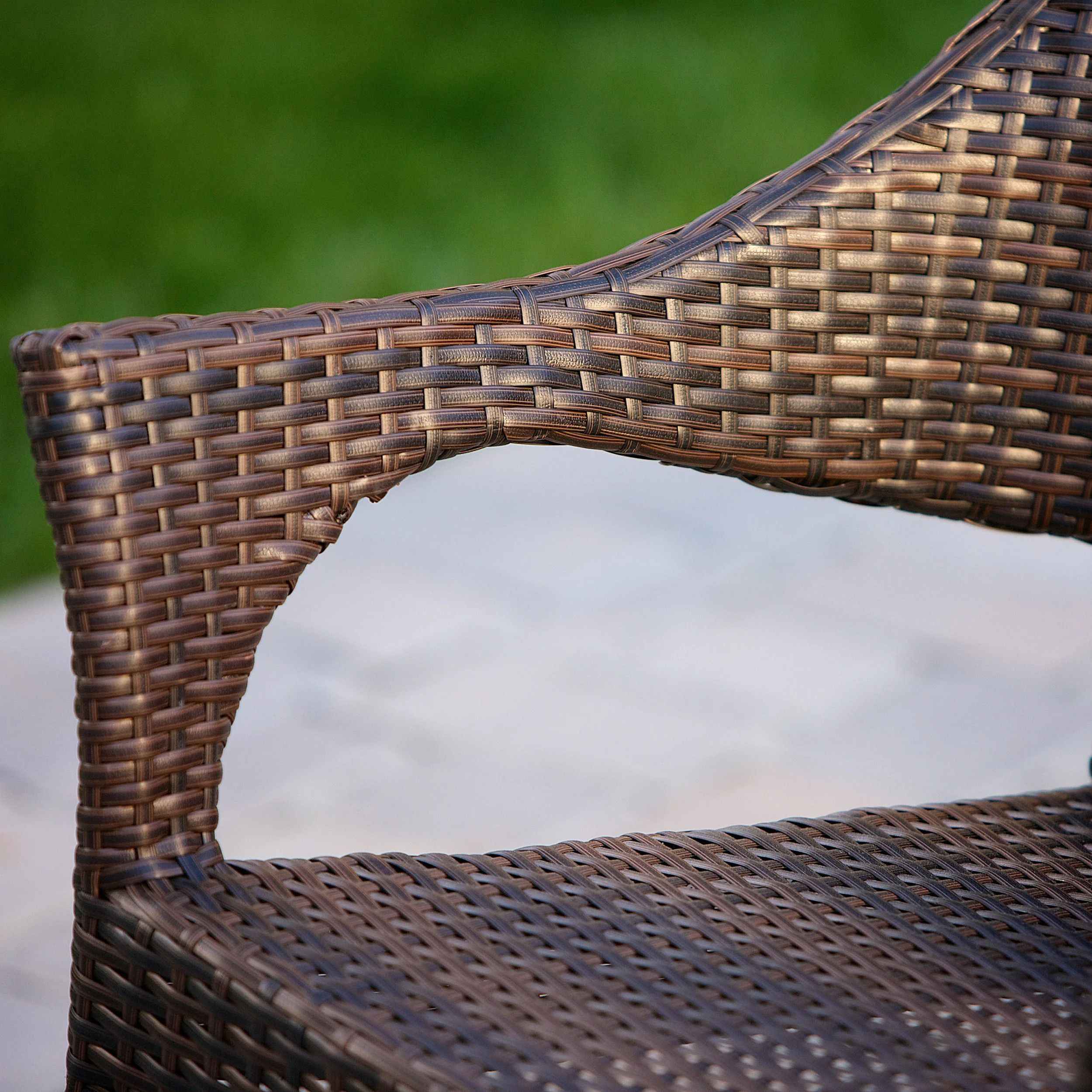 Alfheimr Outdoor 3 Piece Multi-brown Wicker Stacking Chair Chat Set - furnishings