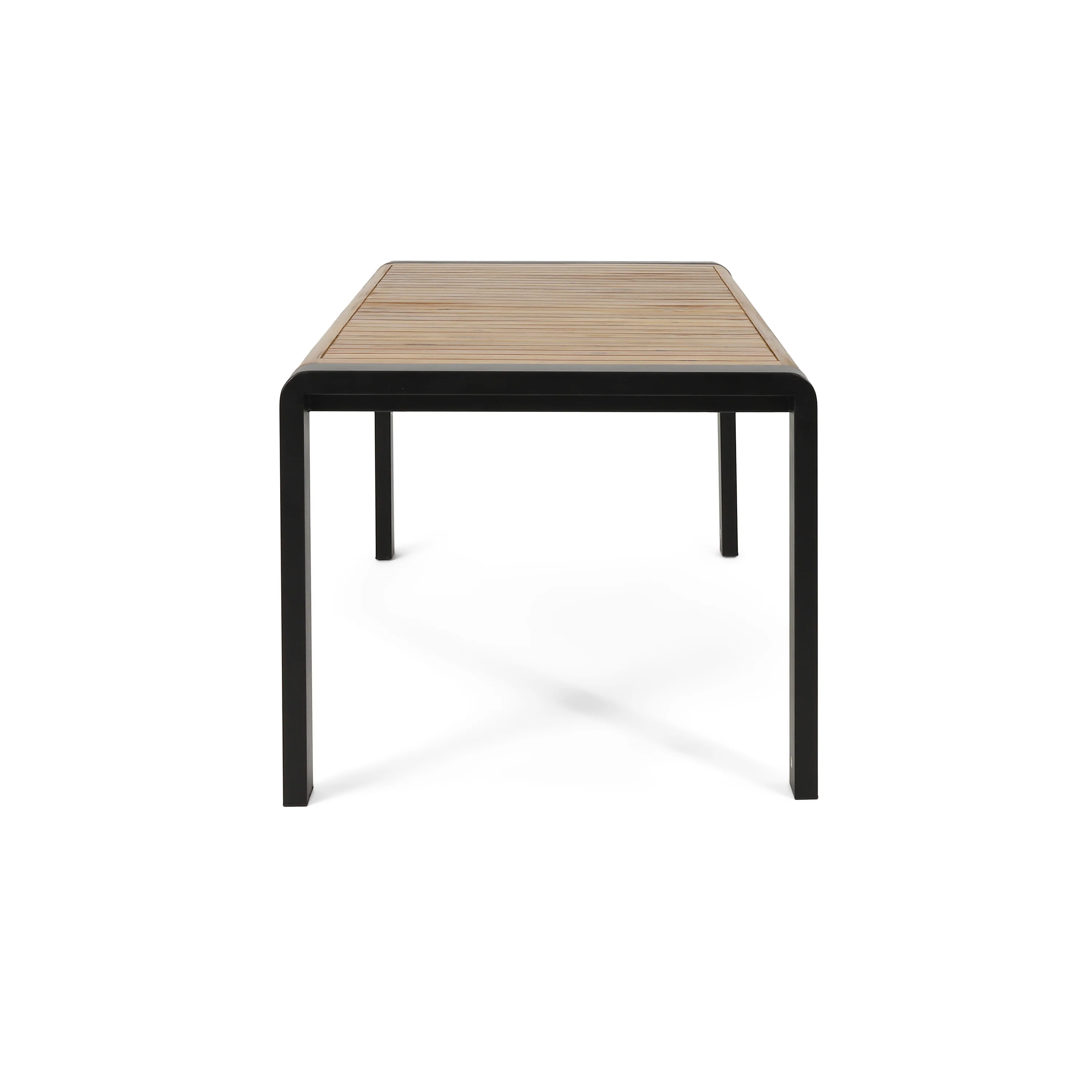 Roseland Outdoor Acacia Wood Dining Table, Teak and Black - furnishings