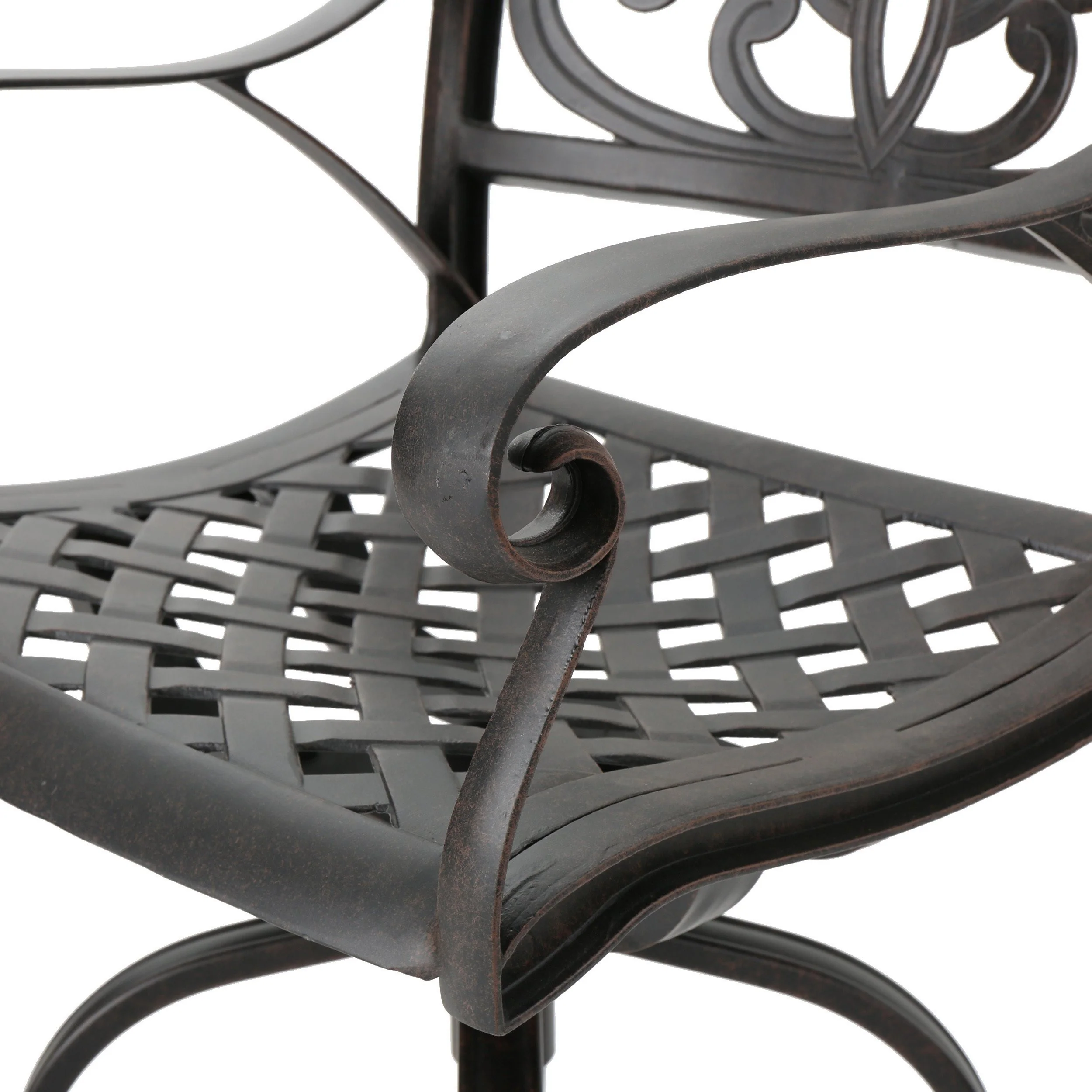 Calandra 30-Inch Outdoor Bronze Finished Cast Aluminum Barstools - furnishings