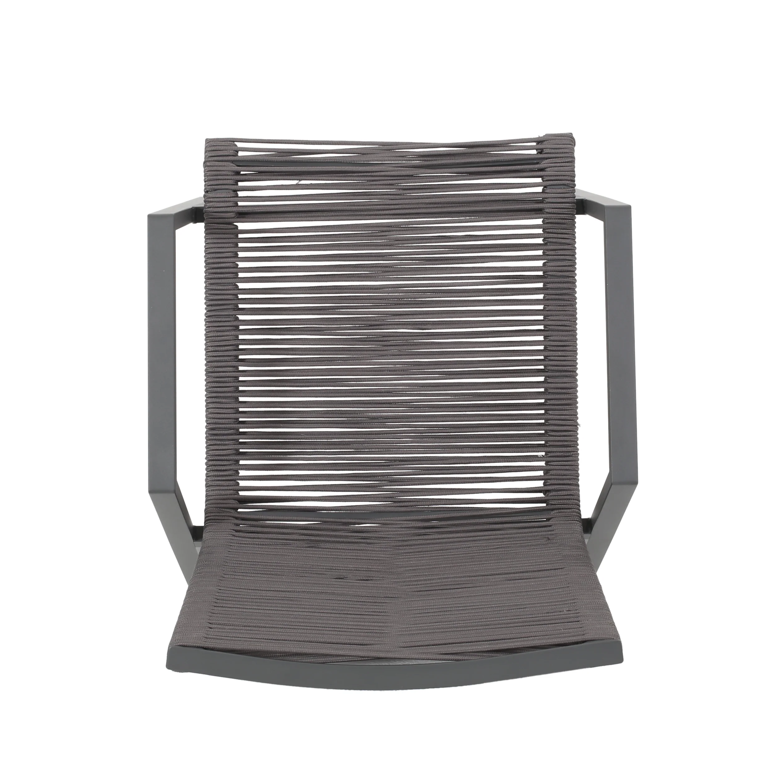 Kalli Outdoor Modern Aluminum Dining Chair with Rope Seat (Set of 2) - furnishings