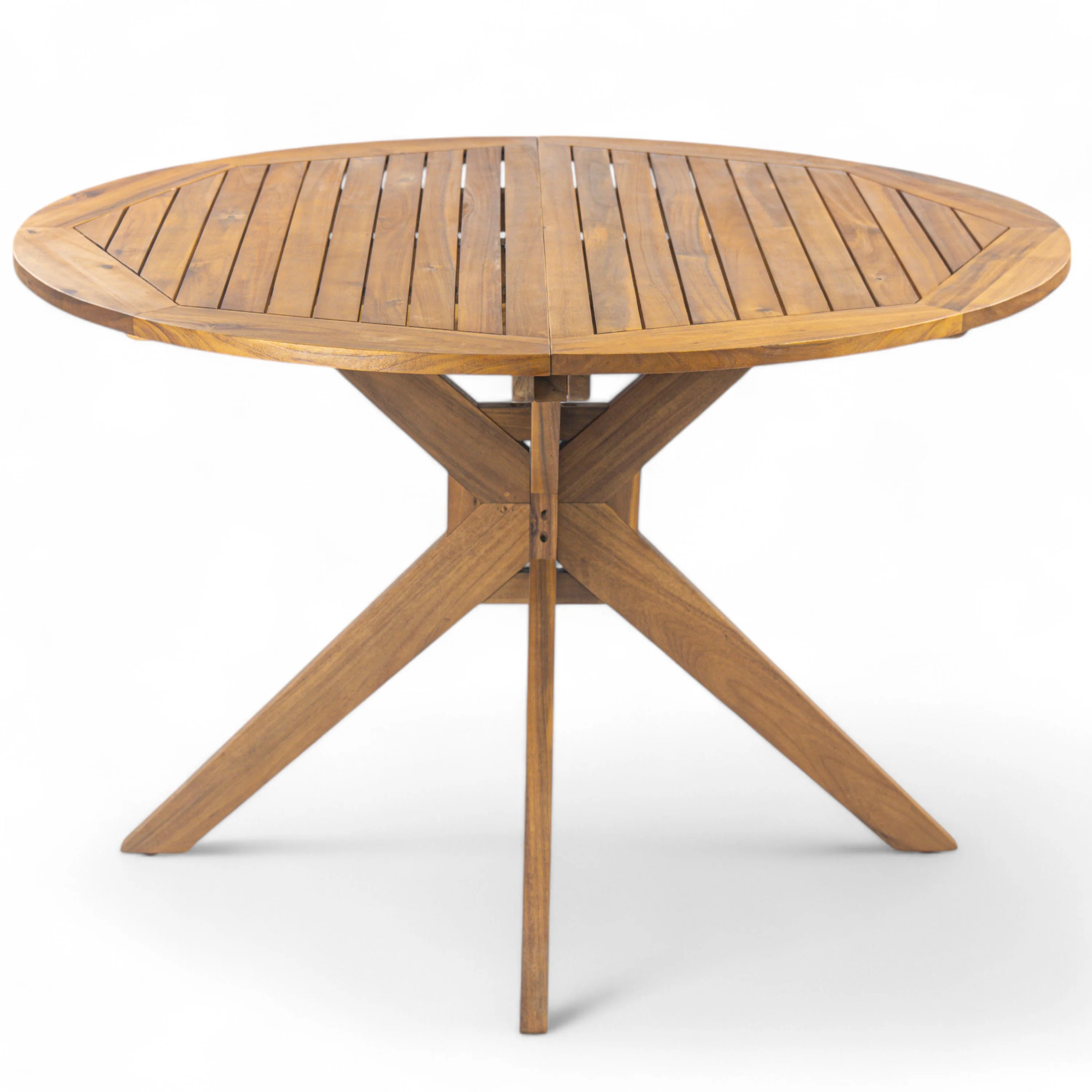 Stanford Outdoor Acacia Wood Round Dining Table - furnishings
