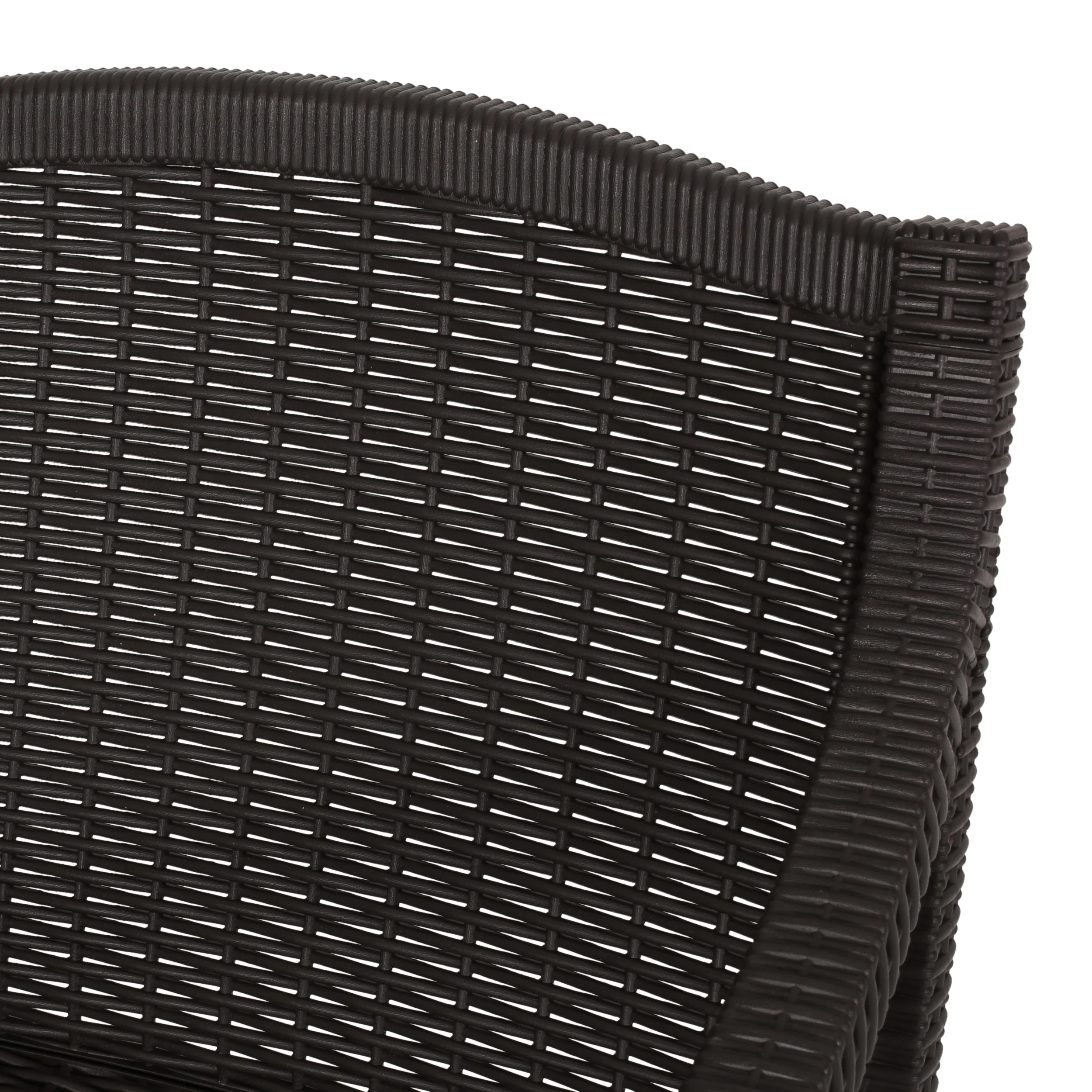 Covecrest Outdoor Faux Wicker Dining Chairs, Set of 2, Dark Brown - furnishings