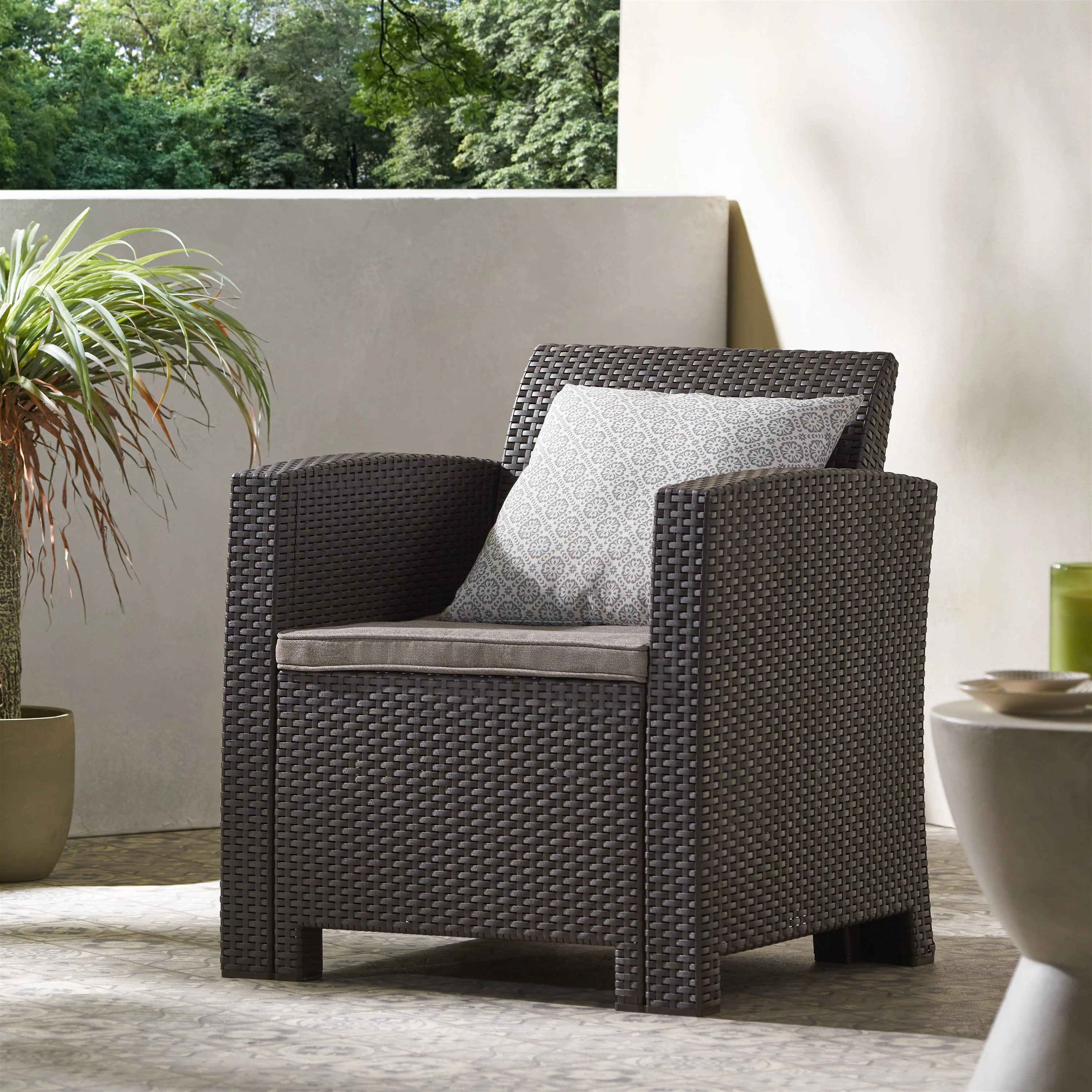 Ellie Outdoor Faux Wicker Club Chair - furnishings