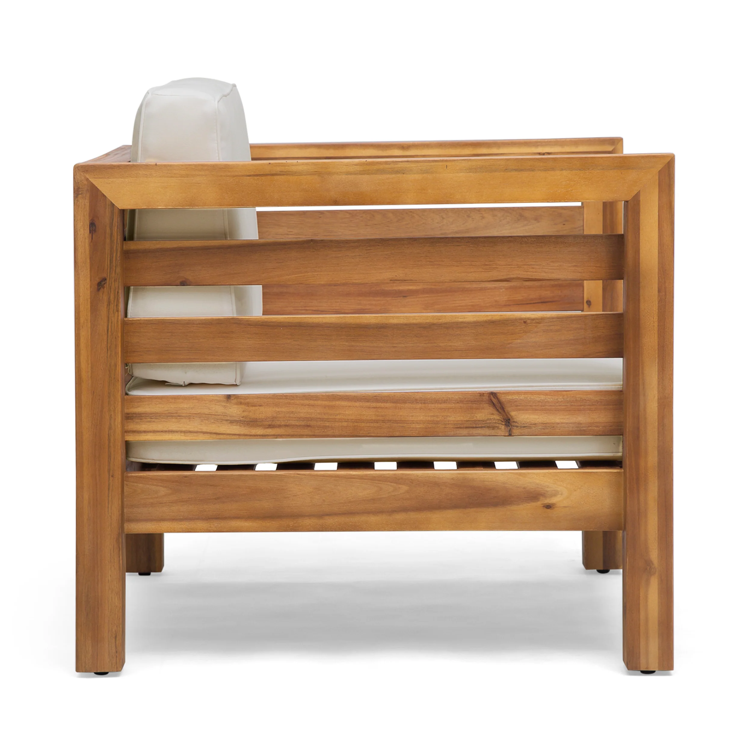 Emma Outdoor 4 Seater Acacia Wood Club Chair and Coffee Table Set - furnishings