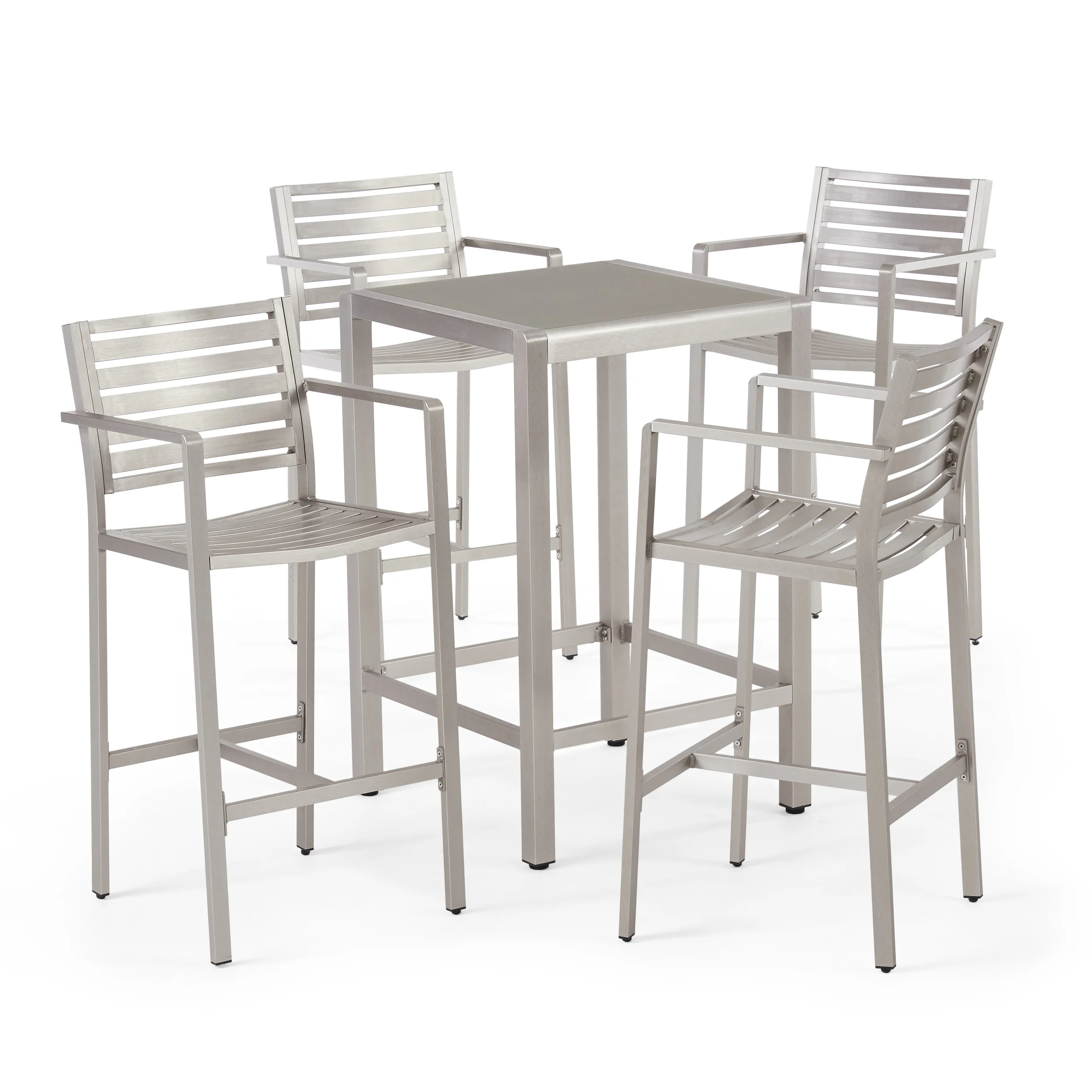 Outdoor Aluminum 5 Piece Bar Set - furnishings
