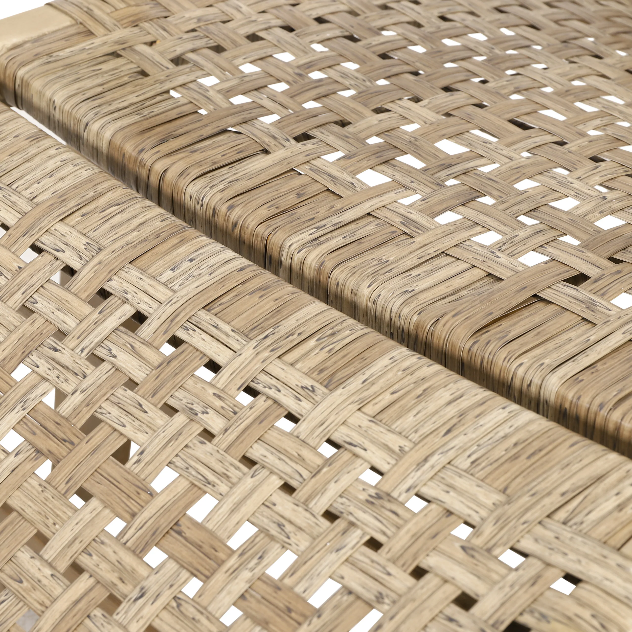 Arlost Outdoor Wicker Lounge Chair with Ottoman, Light Brown and Light Multibrown - furnishings