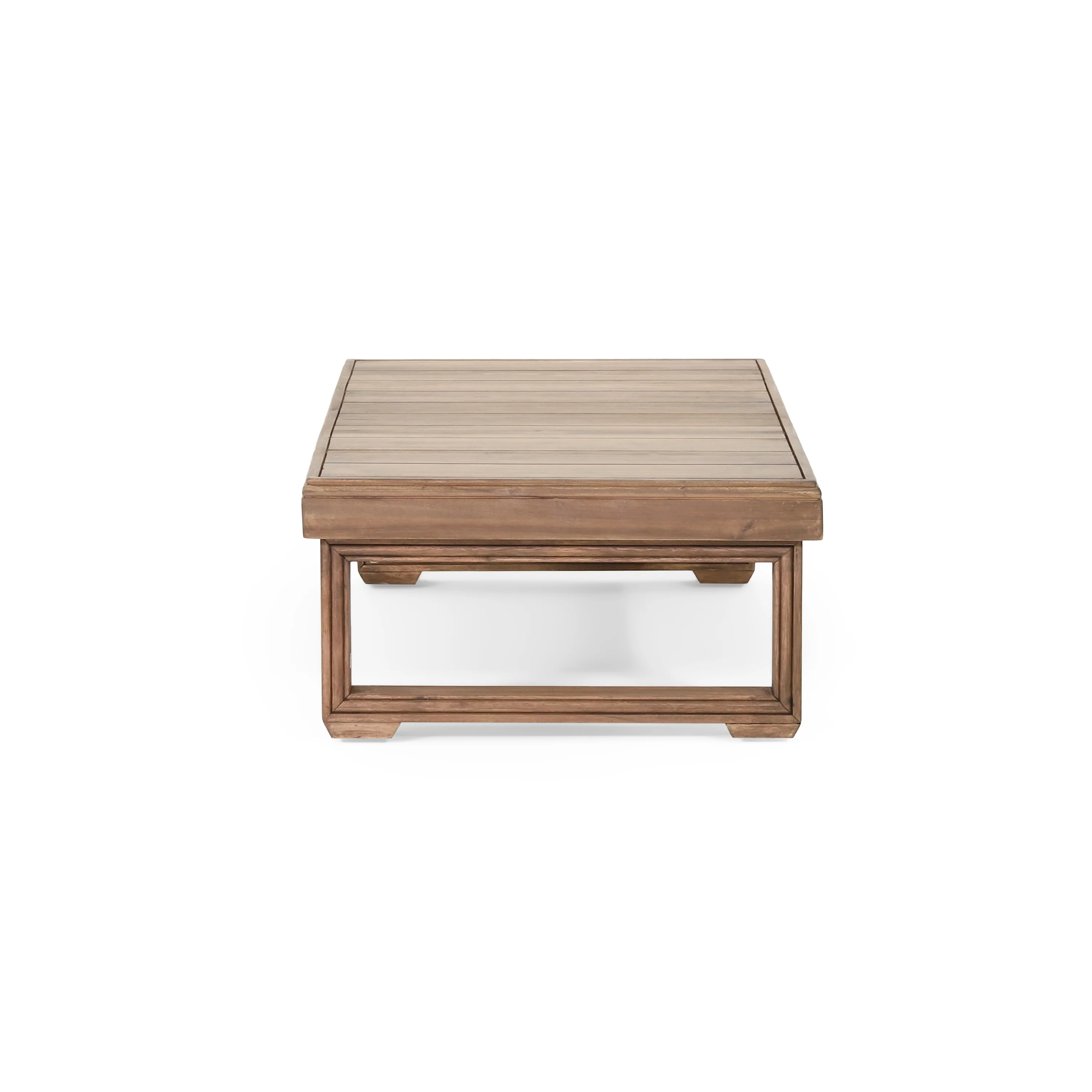 Andrae Outdoor Acacia Wood Rectangular Coffee Table, Brown Wash - furnishings