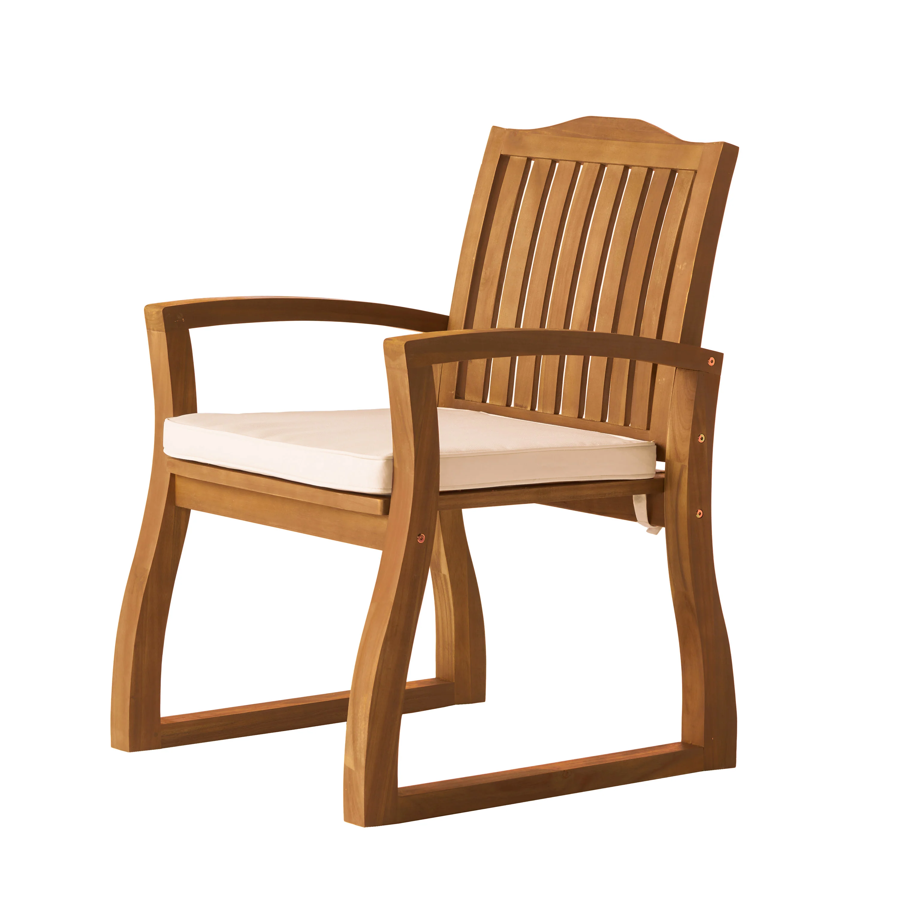 Tampa Teak Finish Acacia Wood Outdoors Dining Chairs (Set of 2) - furnishings