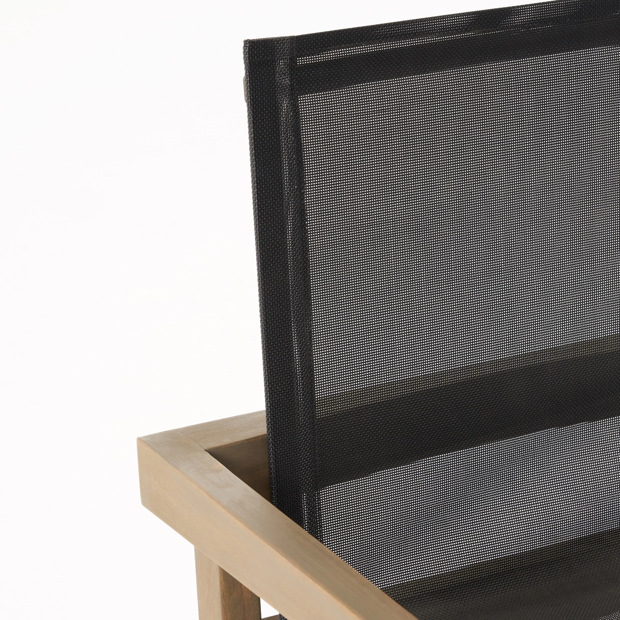 Jimmy Outdoor Acacia Wood and Mesh Dining Chairs (Set of 2) - furnishings